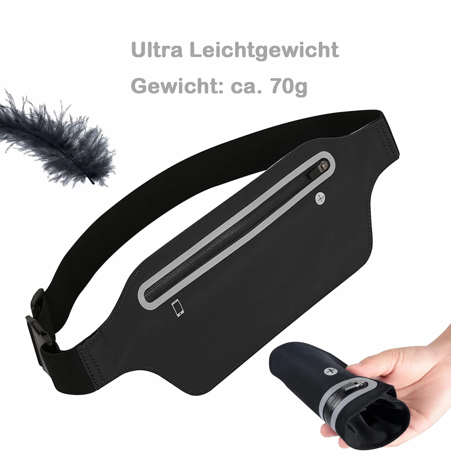 Carehabi Sac Banane Noir Taille Unique EU