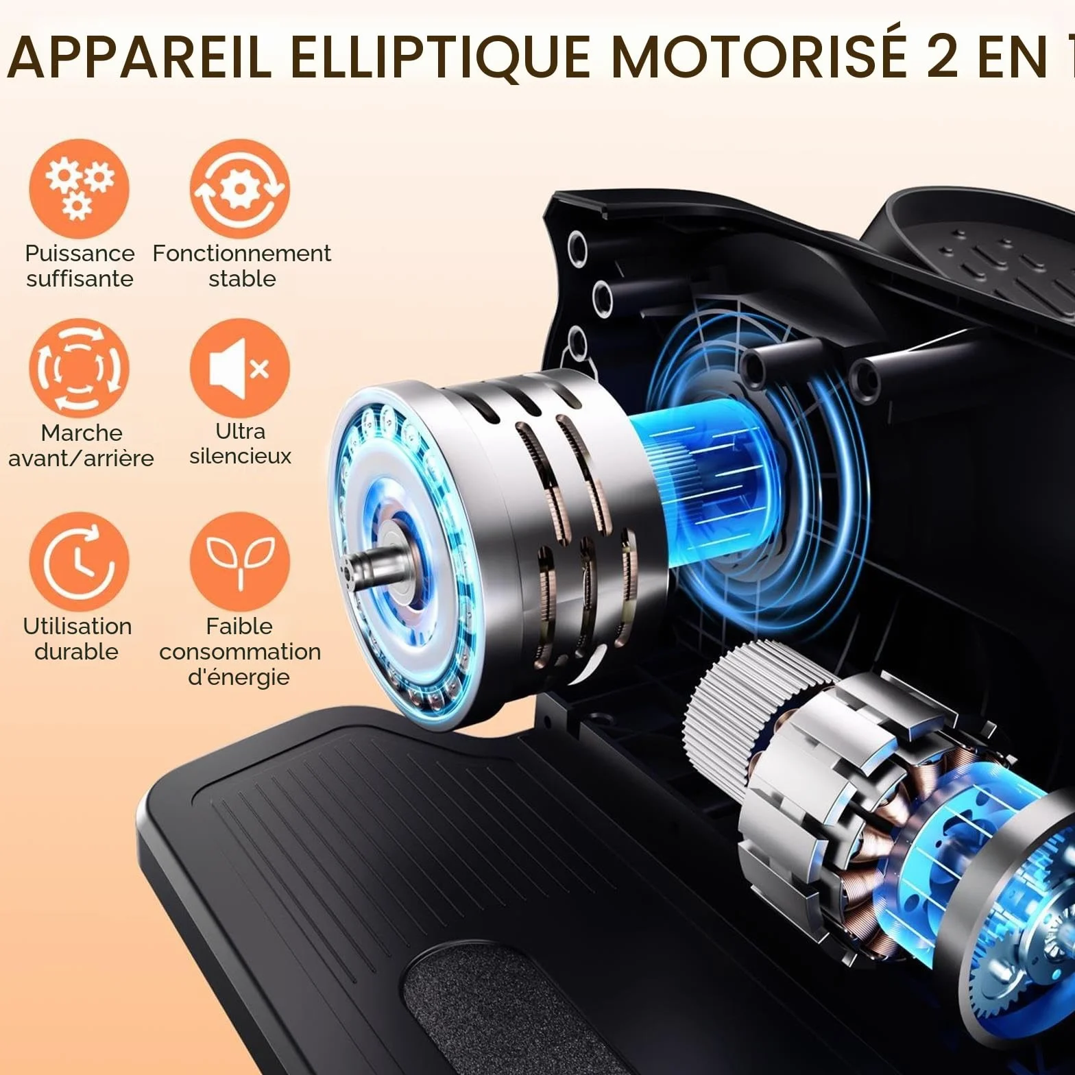 Morelax Vélo Elliptique de Bureau Silencieux Portable 12 Vitesses avec Télécommande et Écran