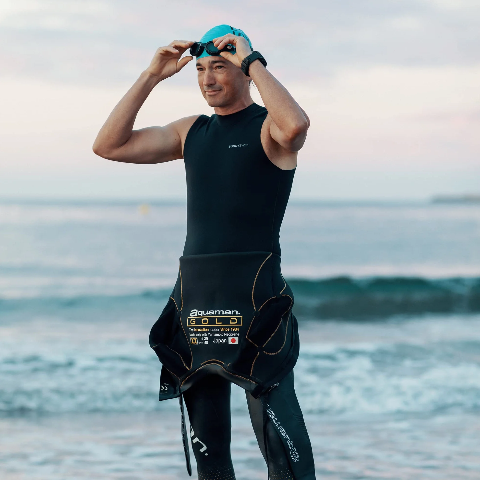 Gilet Néoprène Trilaminate 1,5 mm Natation Eau Libre Homme Plongée Surf