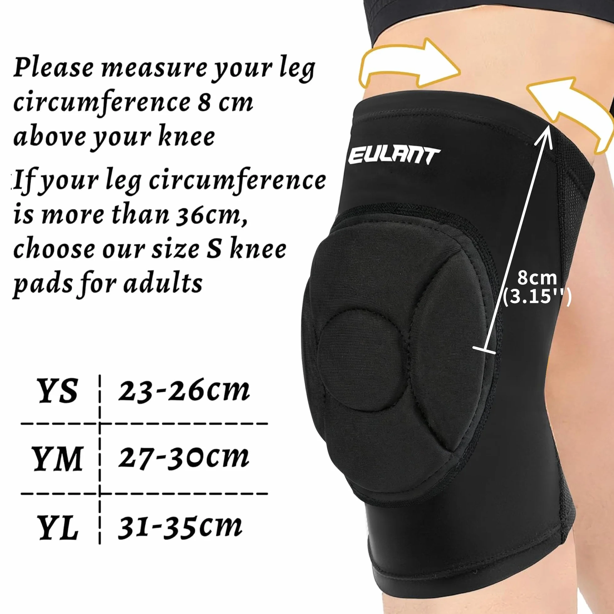 EULANT Genouillère Volley Enfant Souple Protection Sport Handball Football Skate