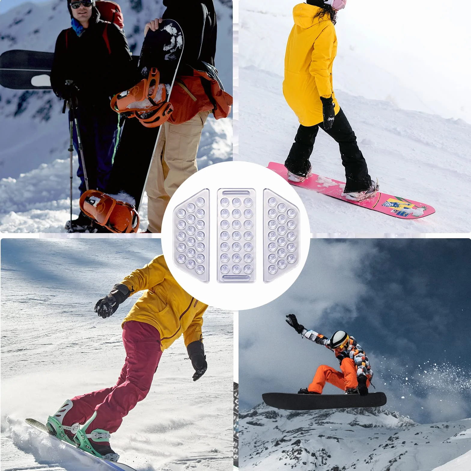 Stomp Pad Antidérapant Transparent Lot de 3 Pièces pour Snowboard BOXOB
