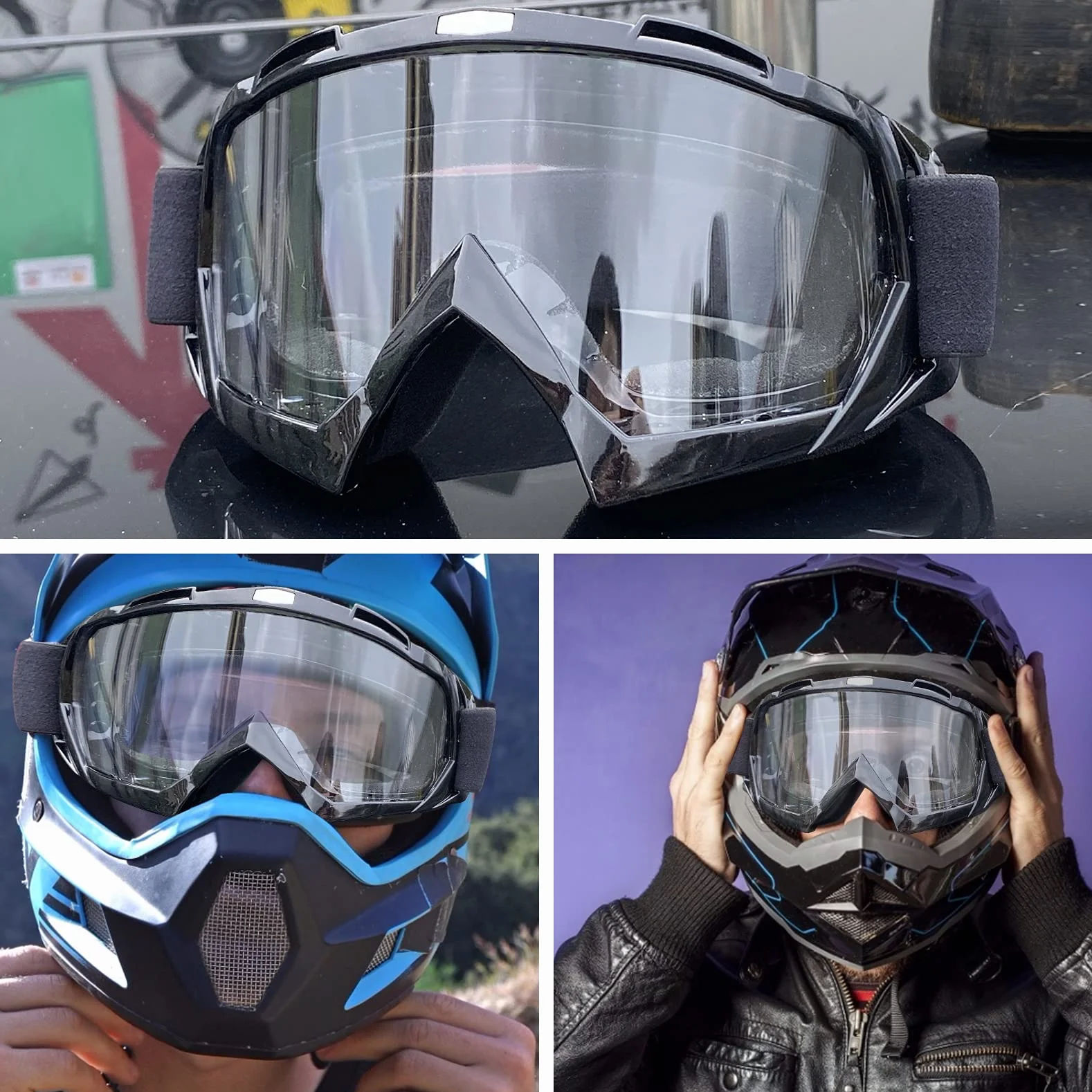 Lunette de Moto Cross, Lunettes de Protection réglables anti-UV