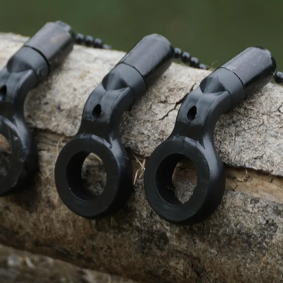 Hirisi Tackle Bobbins Swinger Drop Off - Chaîne en laiton pour alarme de pêche à la carpe - Chaîne noire - Clip de cordon réglable