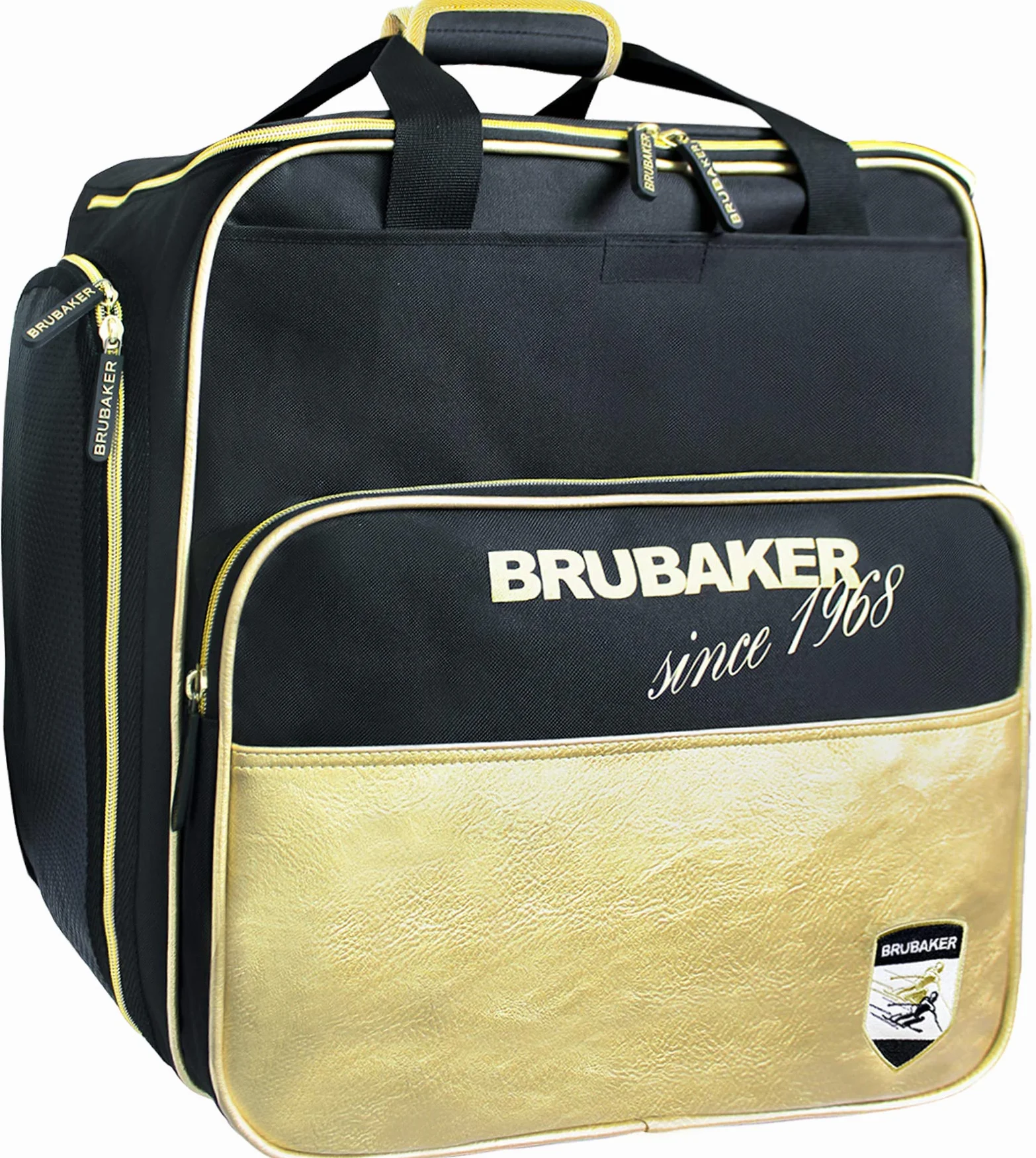 Sac à Chaussures de Ski & Housse à Skis BRUBAKER Saint-Moritz 170 cm ou 190 cm Noir/Doré