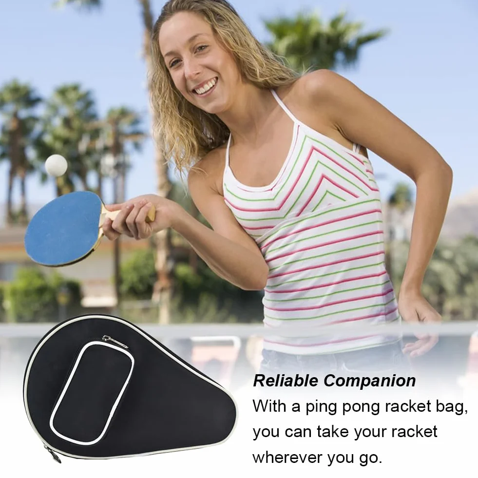 Housse Raquette Ping Pong, Housse Table de Ping Pong, Étui pour Raquette Tennis Table, Imperméable Sac de Tennis de Table pour 2 Raquette et 3 Balles