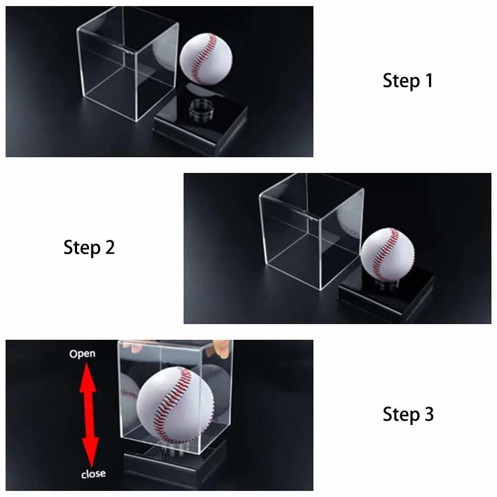 Vitrine Baseball en Acrylique Transparente Autographiée avec Base pour Balle de Golf