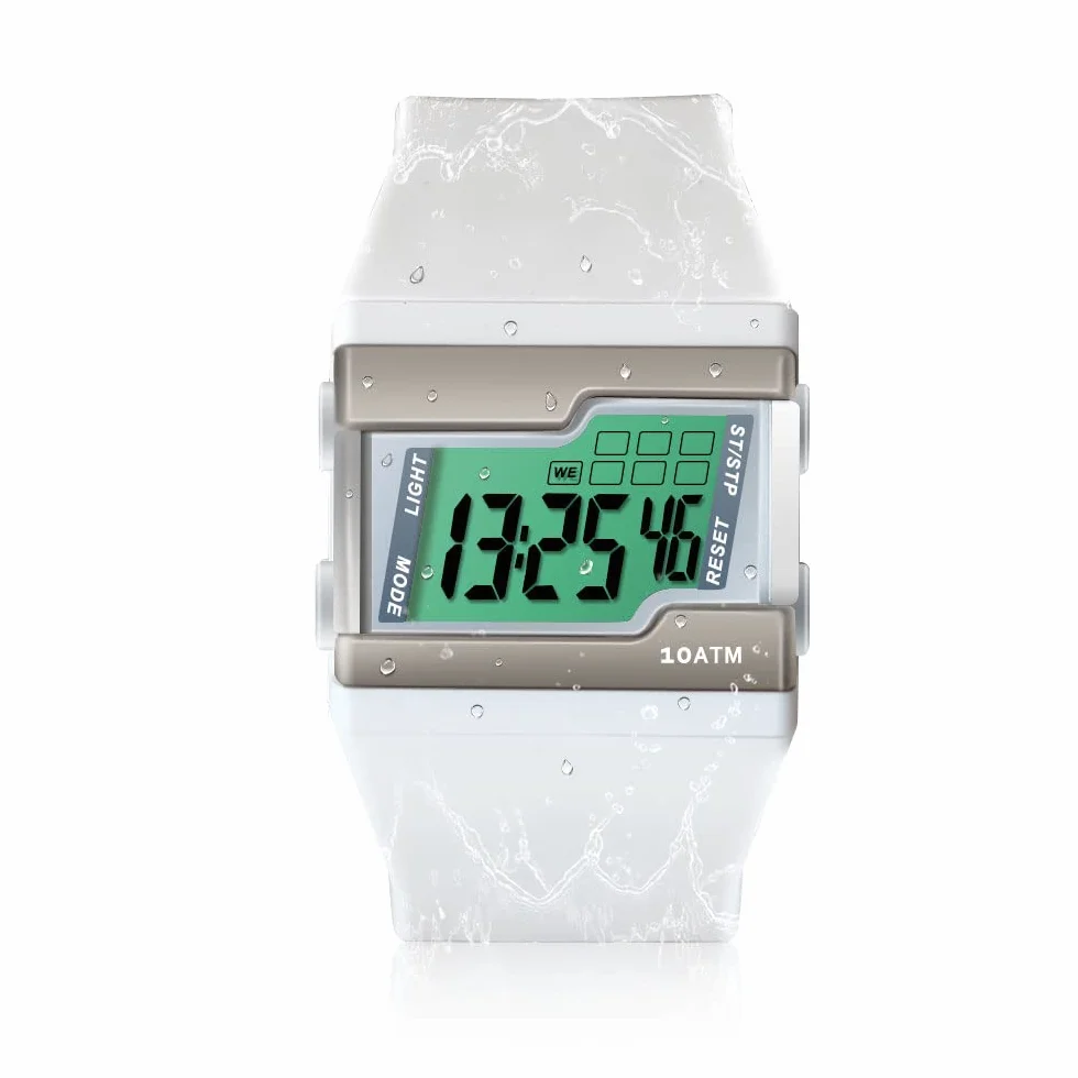 Montre Numérique Plongée 10 ATM Etanche Chronomètre Réveil Calendrier Rétroéclairage