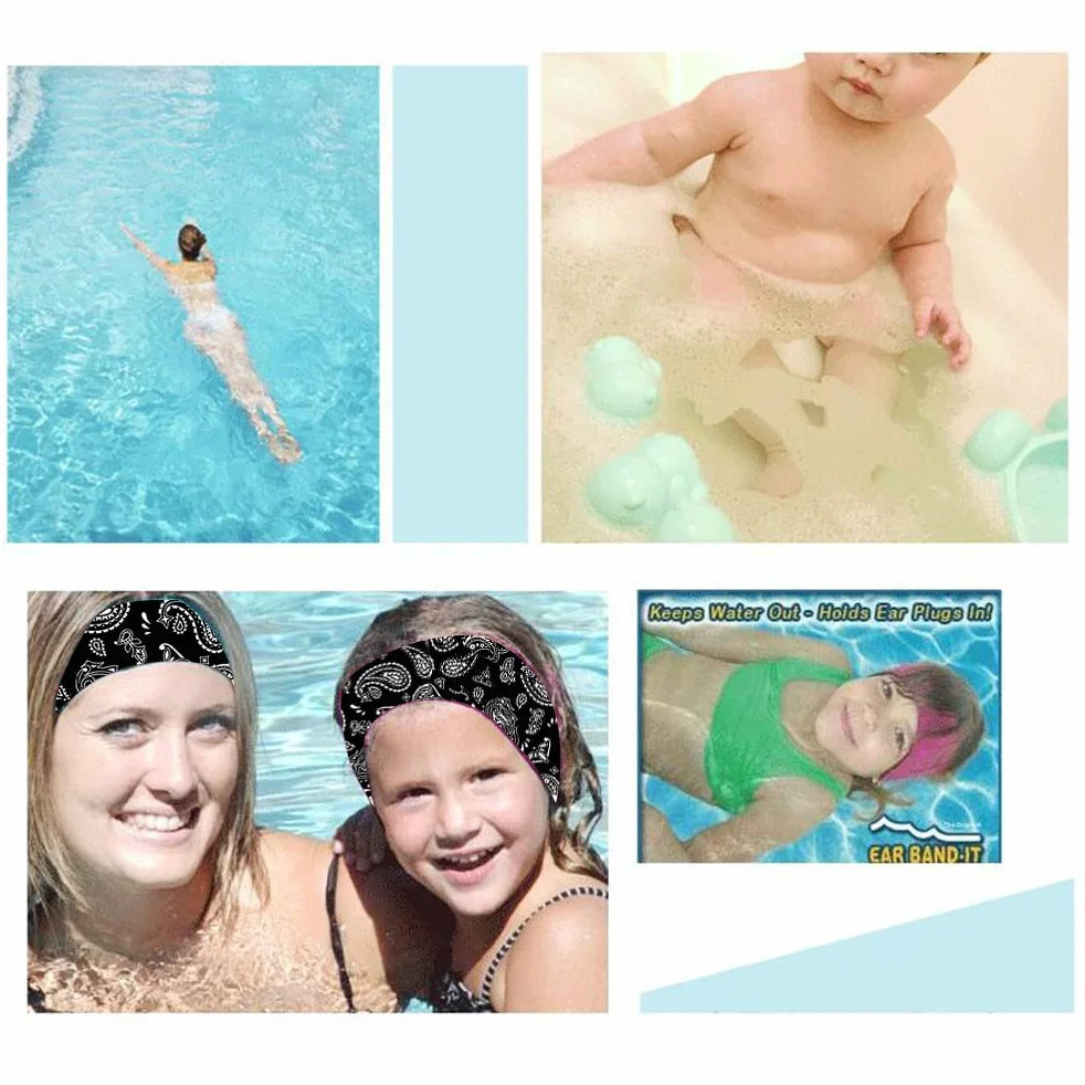 Lot de 4 bandeaux de natation en néoprène pour adultes
