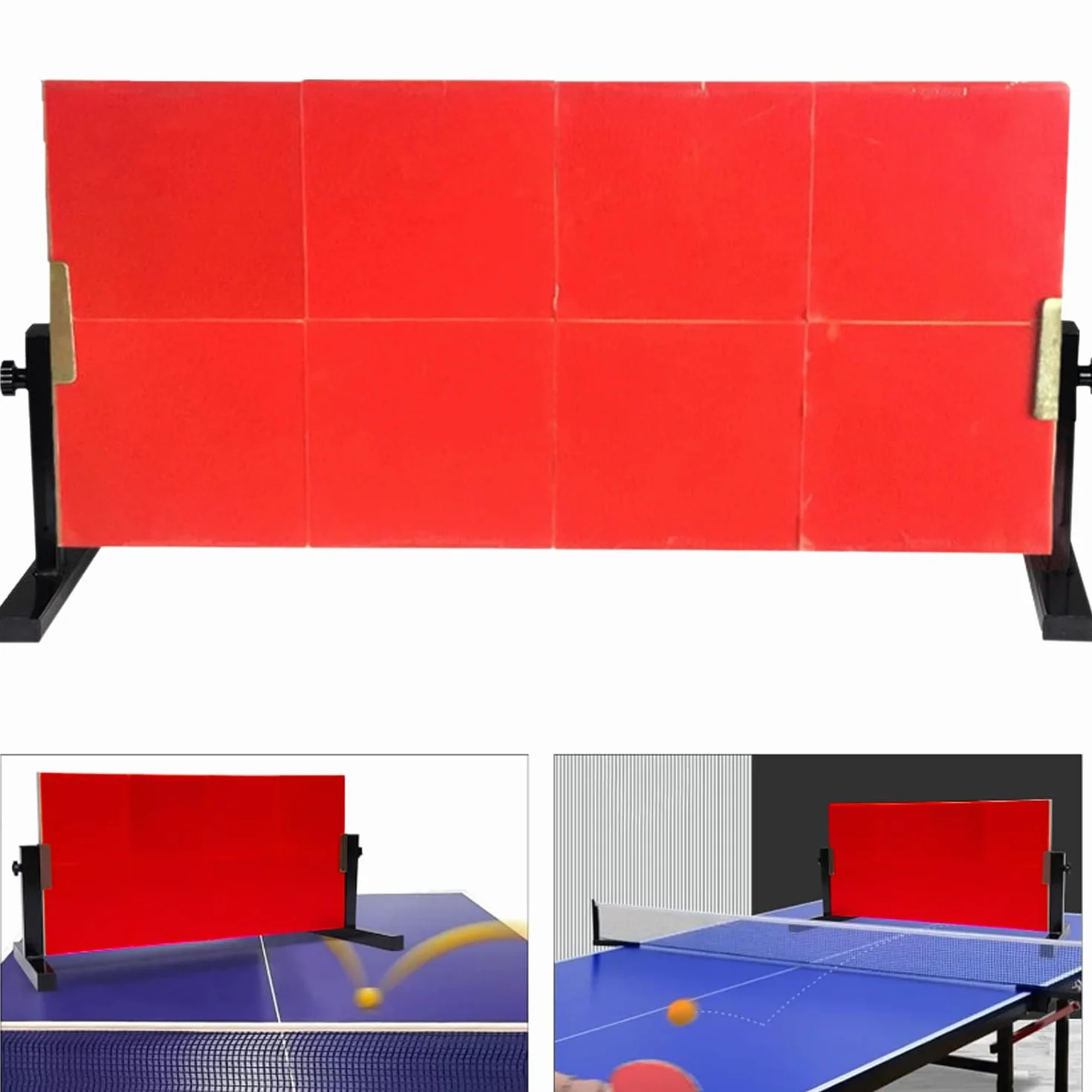 Planche de Tennis de Table Rebond avec 8 caoutchoucs Rouges Planche de Retour de Tennis de Table Pro Return pour la Maison, la Gym, l'intérieur et l'extérieur