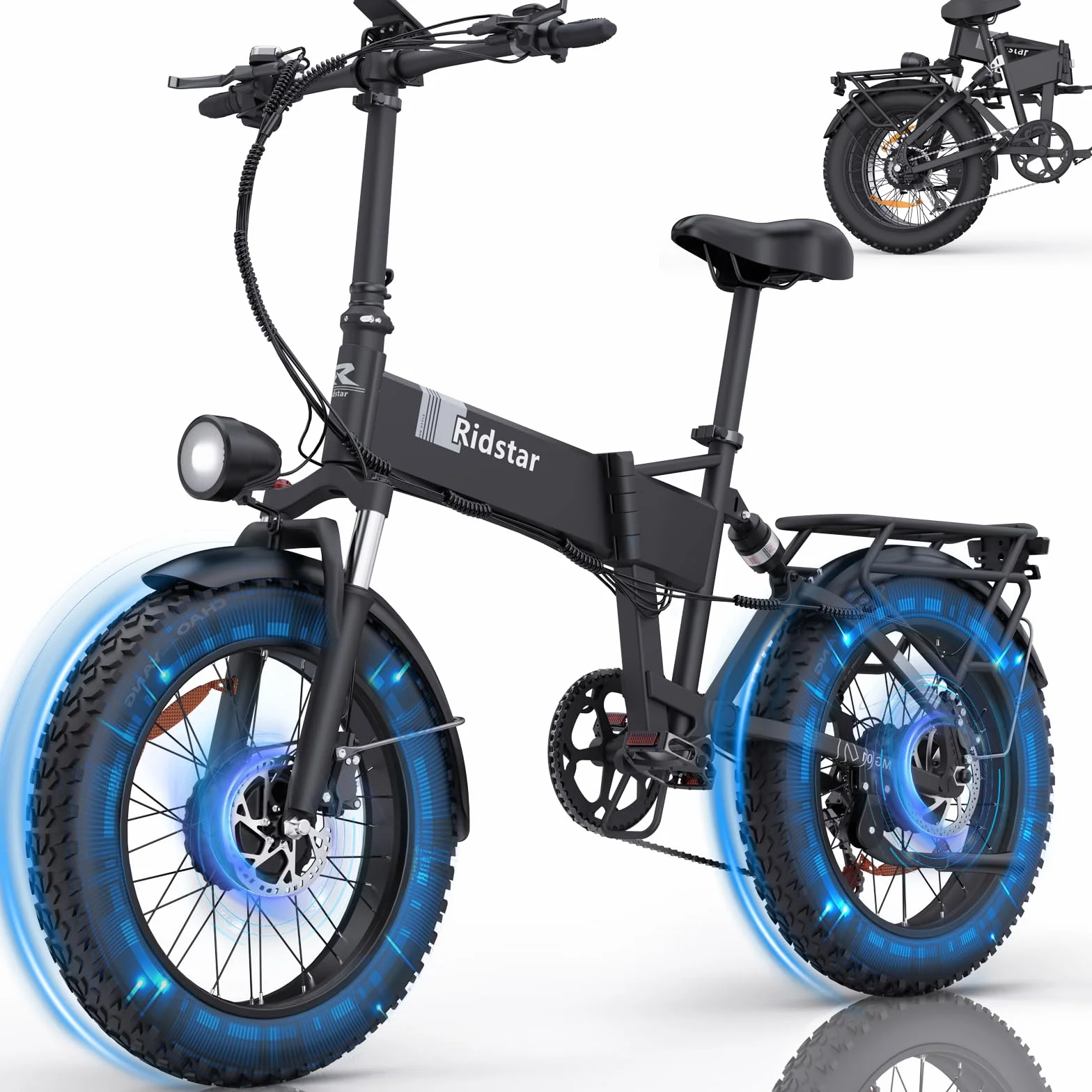 Vélo Électrique Pliable 20" Fat Bike 150km Autonomie 48V 23Ah Double Moteur 170Nm 7 Vitesses