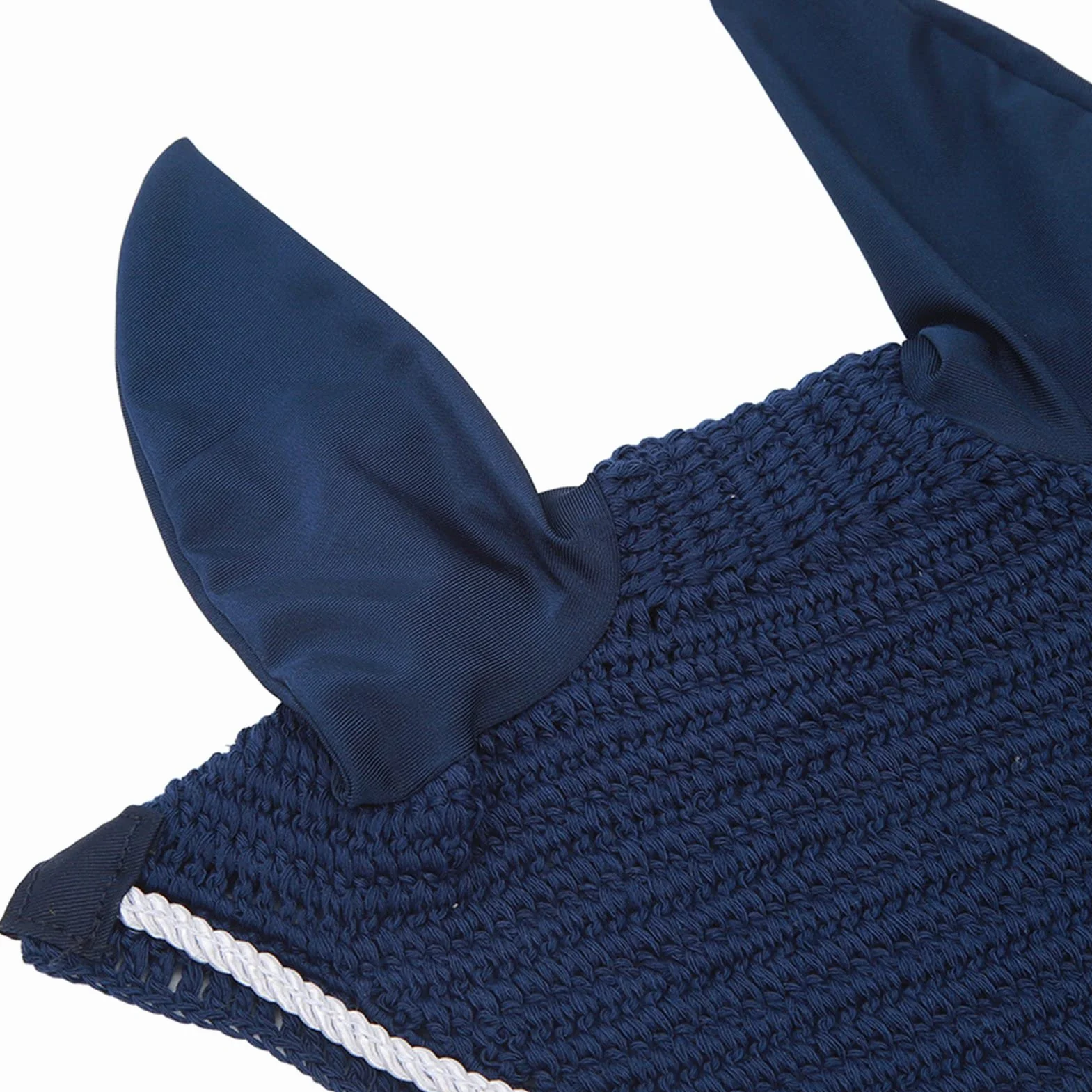 Alomejor Bonnet d'oreille de Cheval élastique, Filet d'oreille de Cheval, Crochet à la Main, Cache-Oreilles de Cheval pour Protéger Les Oreilles, Bleu Marine