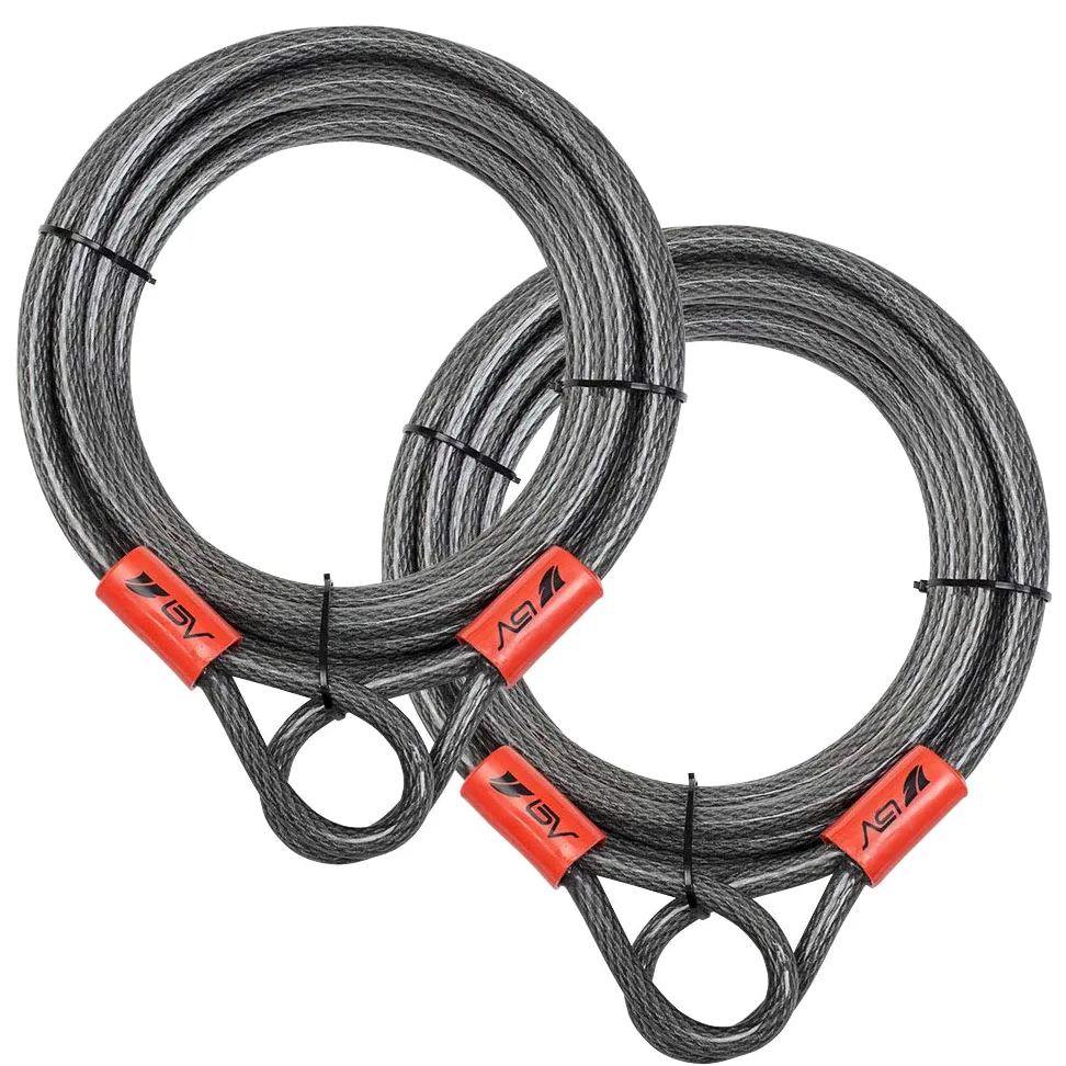BV 9,1 m câble de sécurité en Acier avec Boucles, Flex câble, câble de Verrouillage 3/20,3 cm, pour Un Antivol et Cadenas (Lot de 2)