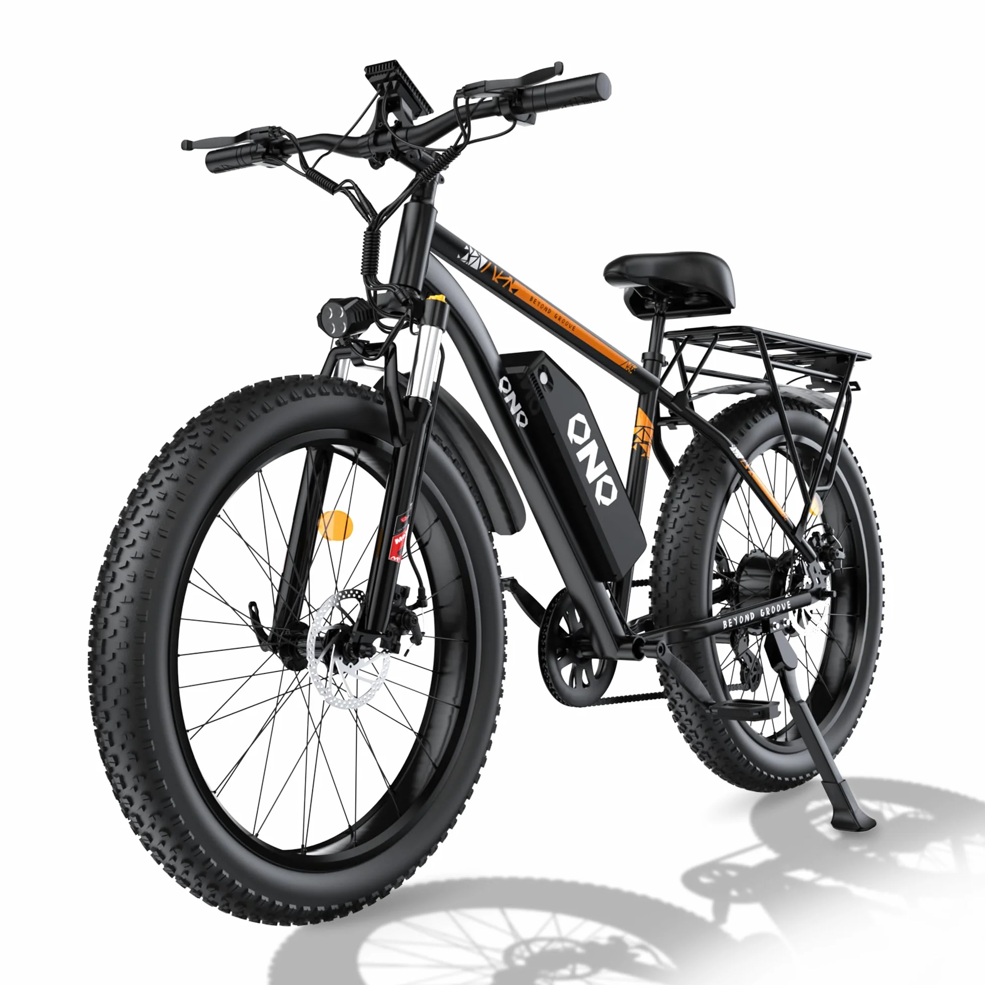 VTT électrique 26 pouces pneus gras 48V 15Ah Shimano 7 vitesses double amortisseurs