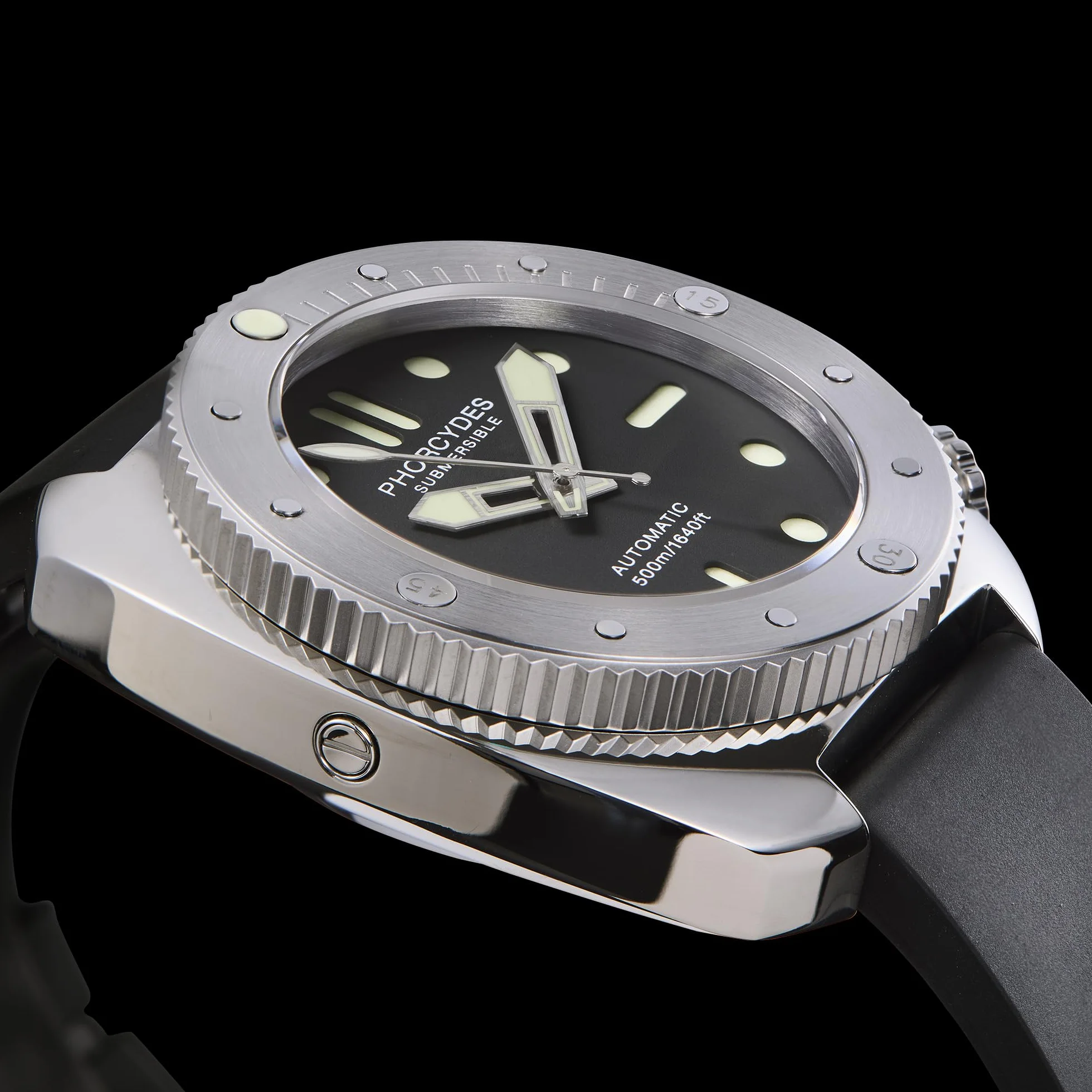 PHORCYDES PH-1 Montre de plongée mécanique NH35A Automatique acier inoxydable 500M