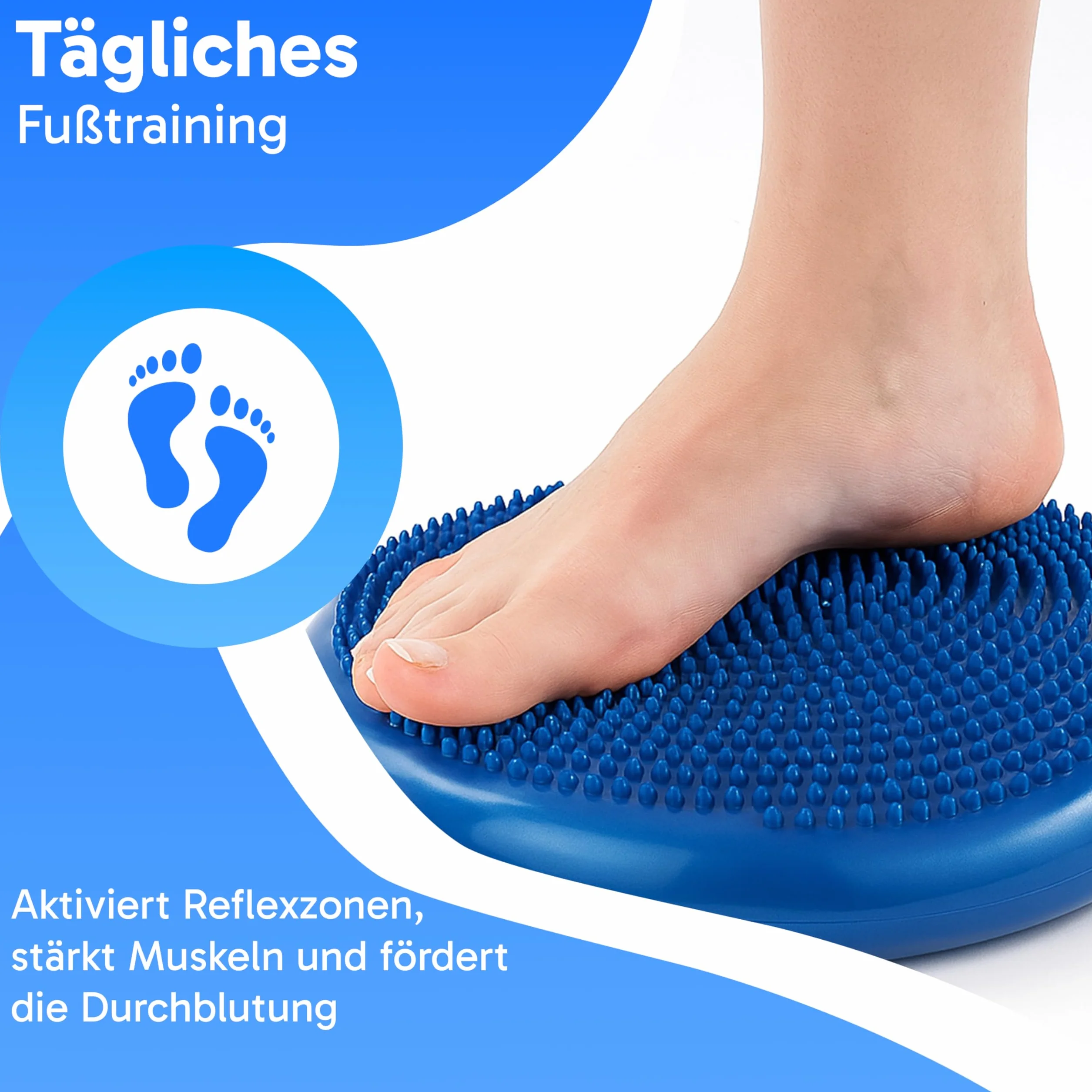 Retoo Coussin d'Équilibre Proprioceptif Ø34 cm avec Picots, Disque Gonflable Antidérapant