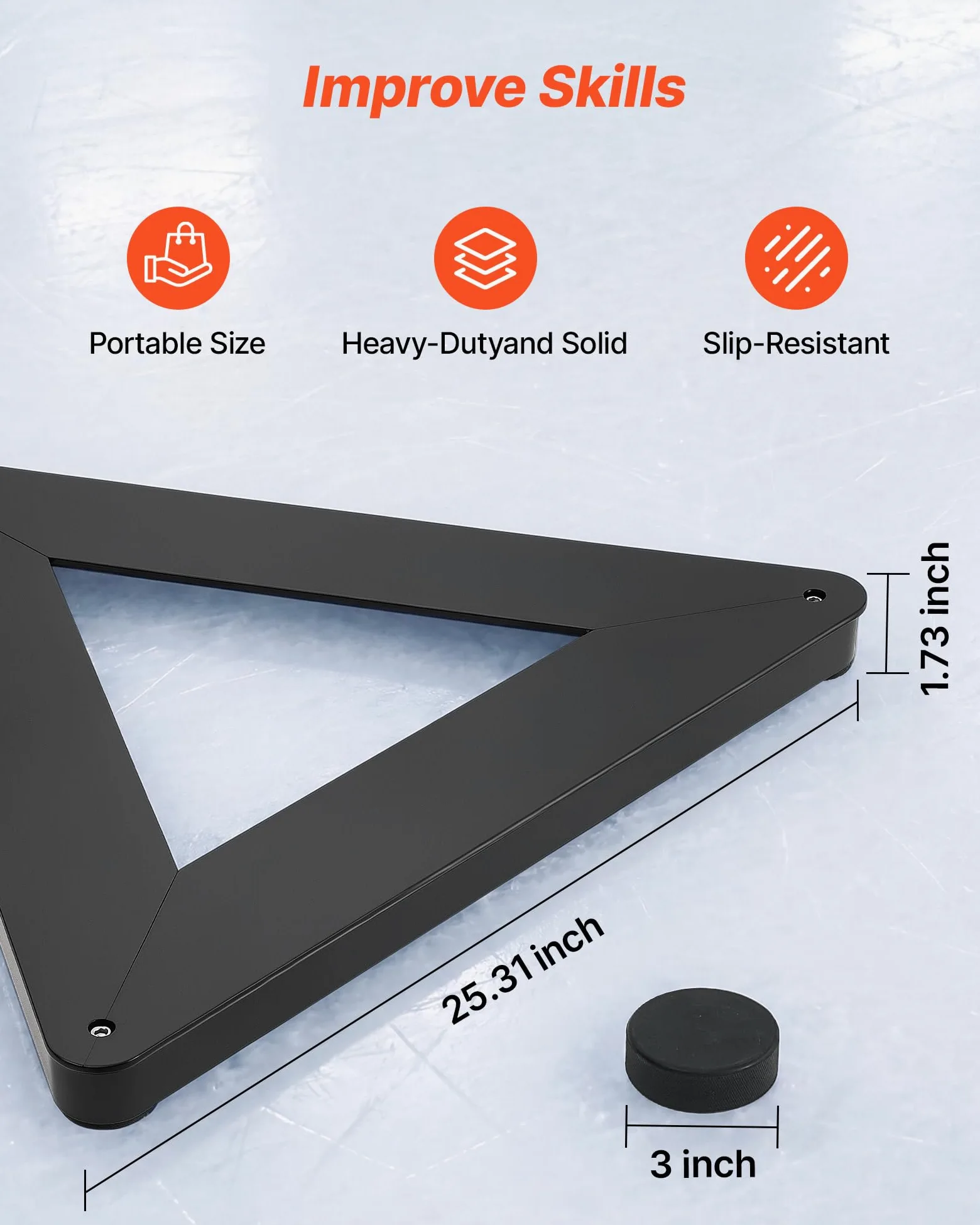 VEVOR Passeur de Hockey Triangulaire Rebondisseur de Palet Multi-Angles, Équipement d'Entraînement Utilisable sur et Hors Glace, Entraîneur de Passe et de Maniement de Crosse et Rondelle Portable