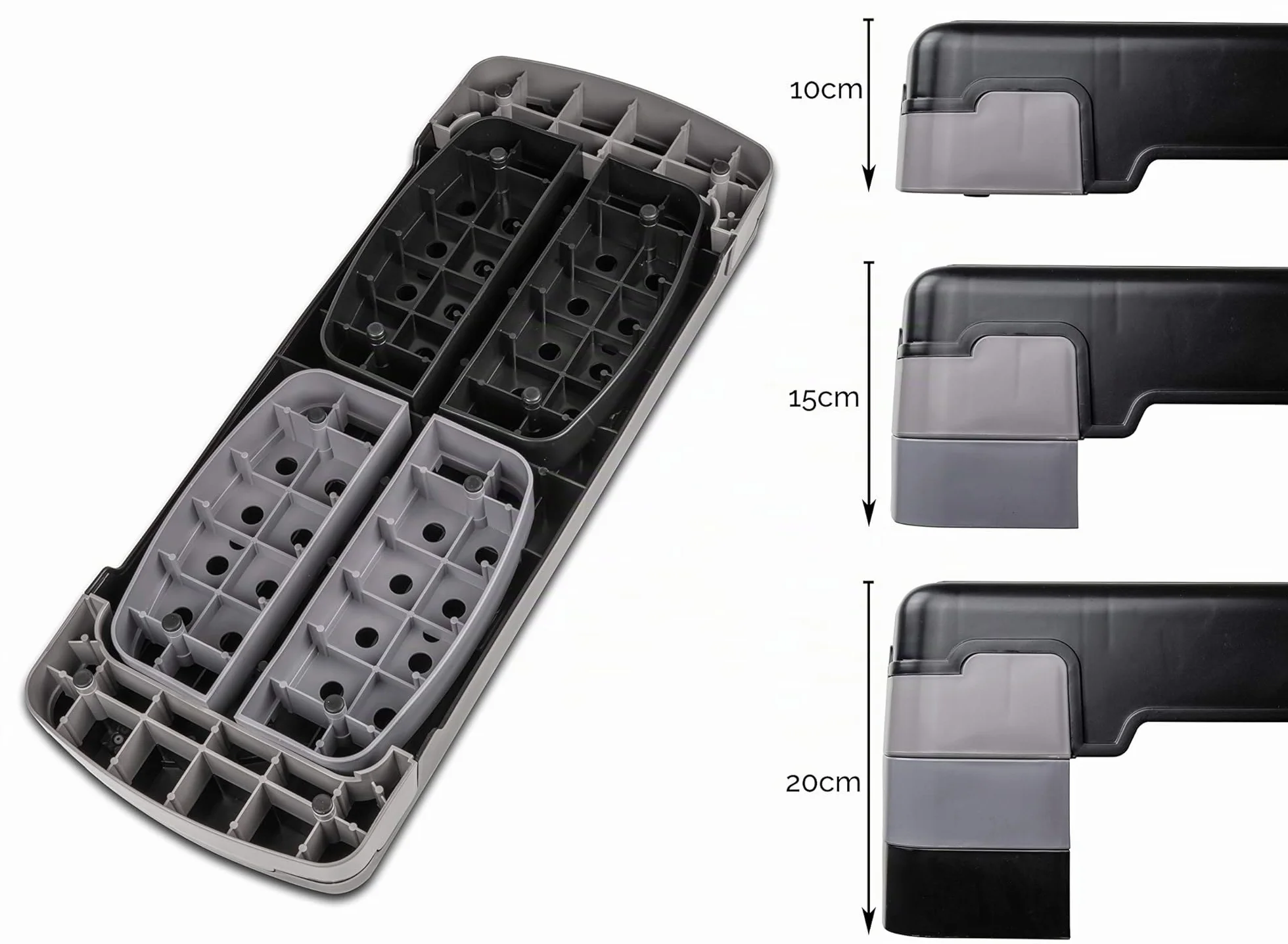 POWRX Step fitness aérobic XL 80 x 30 cm hauteur ajustable antidérapant