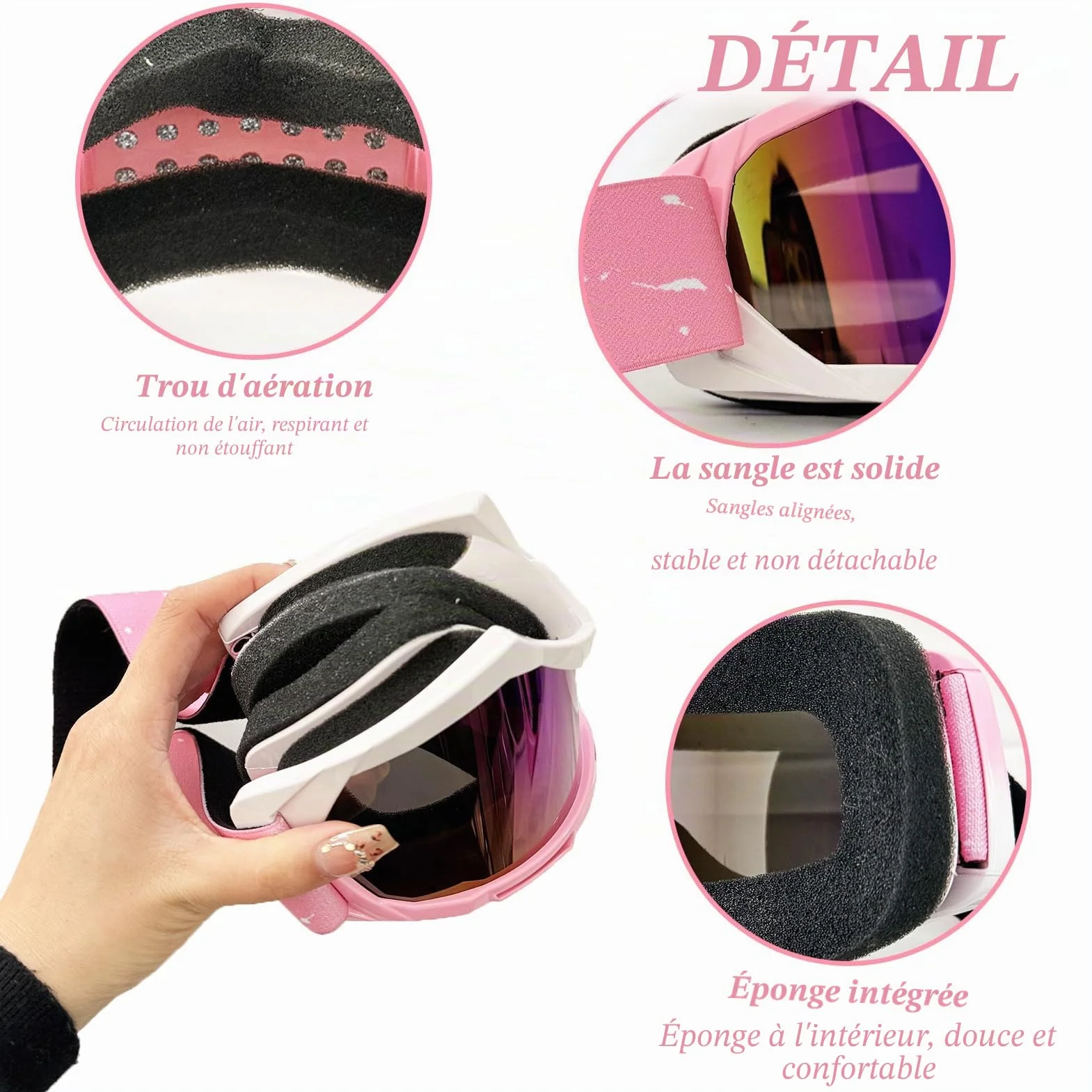 Lunettes de ski OTG pour porteurs de lunettes
