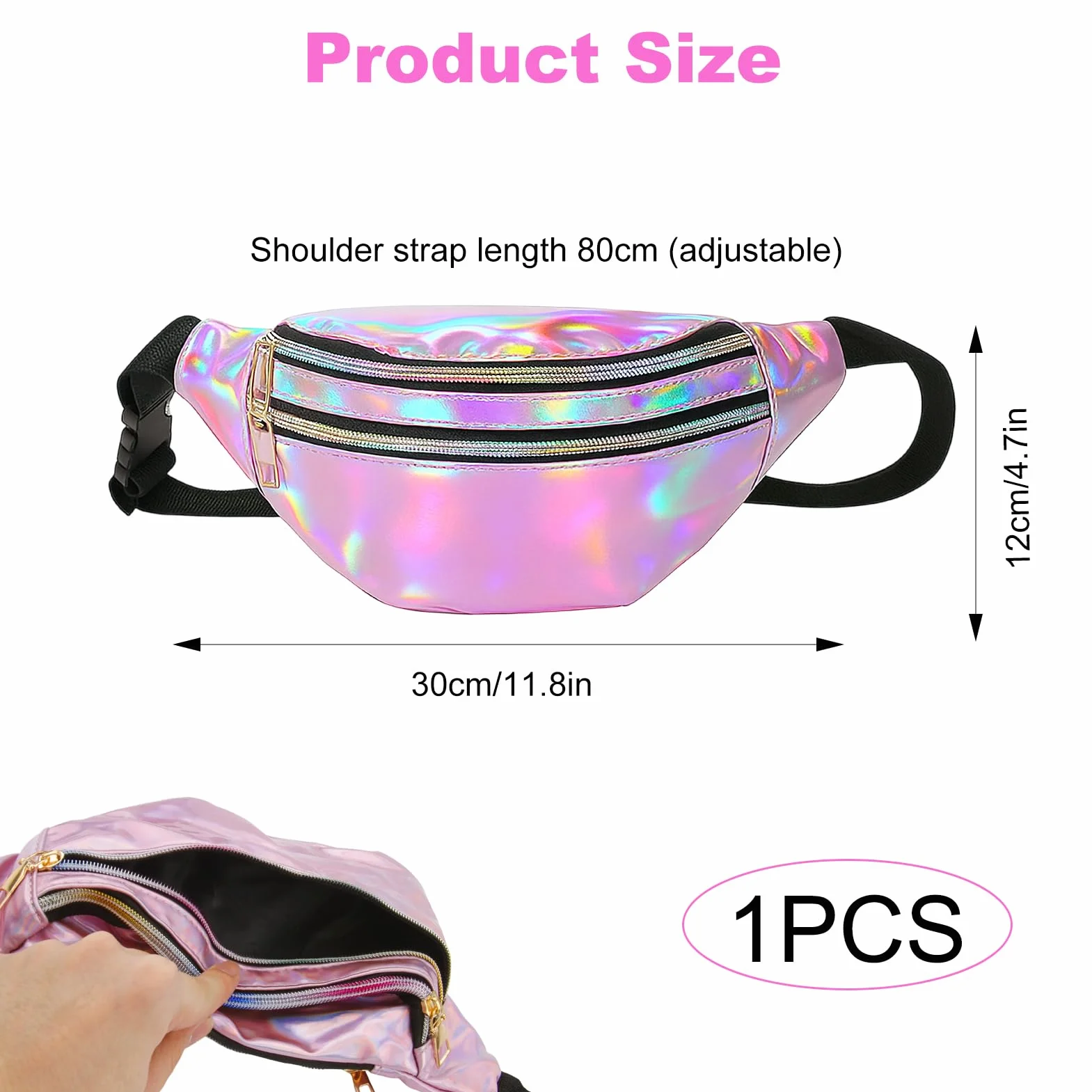 Sac Bananes Femme Annee 90 Paillette Métallique Tendance Festival Violet
