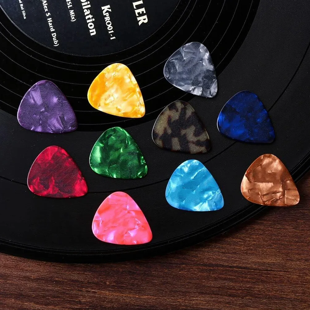 Médiator Guitare Acoustique Lot de 24, Celluloïd, pour Guitare Ukulélé Électrique Basse