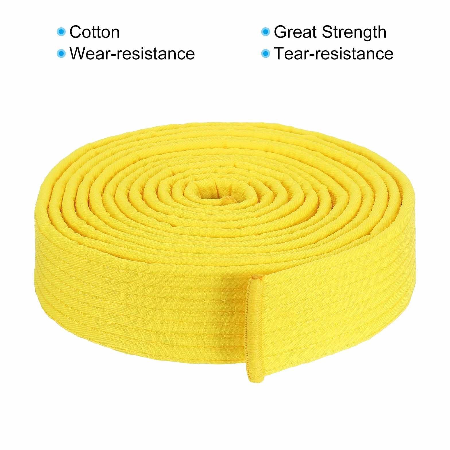 PATIKIL Ceinture de Classement Colorée Taekwondo 1.6" x11.2Ft 3.4M, Ceinture de Coton pour Arts Martiaux, Judo, Karaté, Jaune