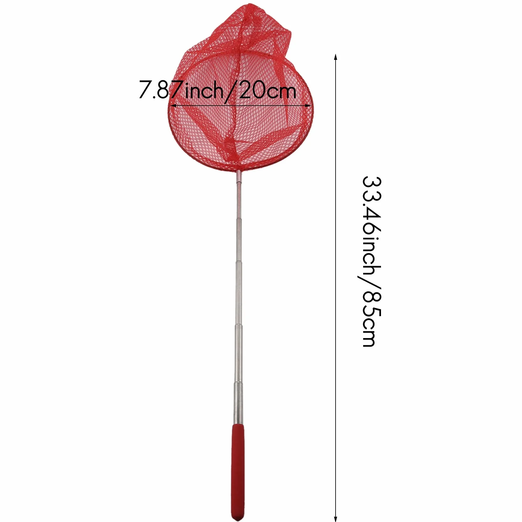 Evenden Filet papillon extérieur en acier inoxydable - Outil télescopique extérieur - Filet portable - Rouge