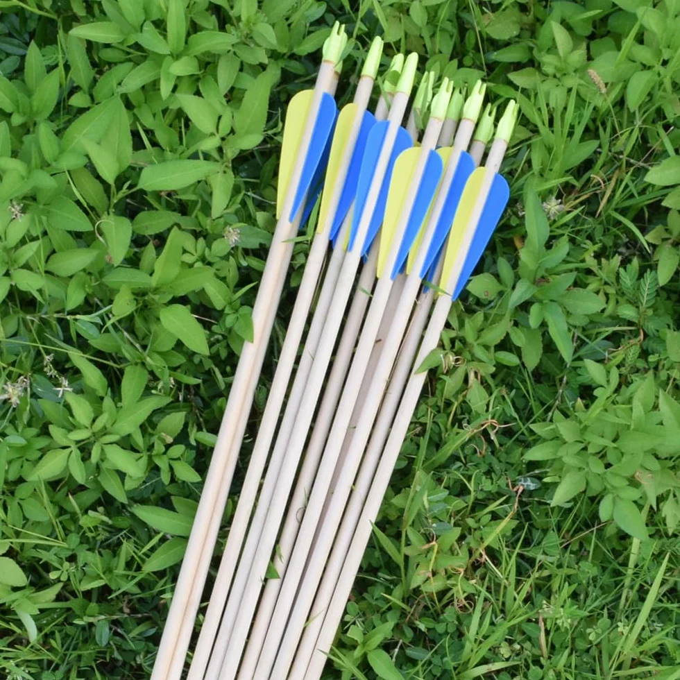 Flèches en Bois Incurvées 28-32 Pouces Lot de 12