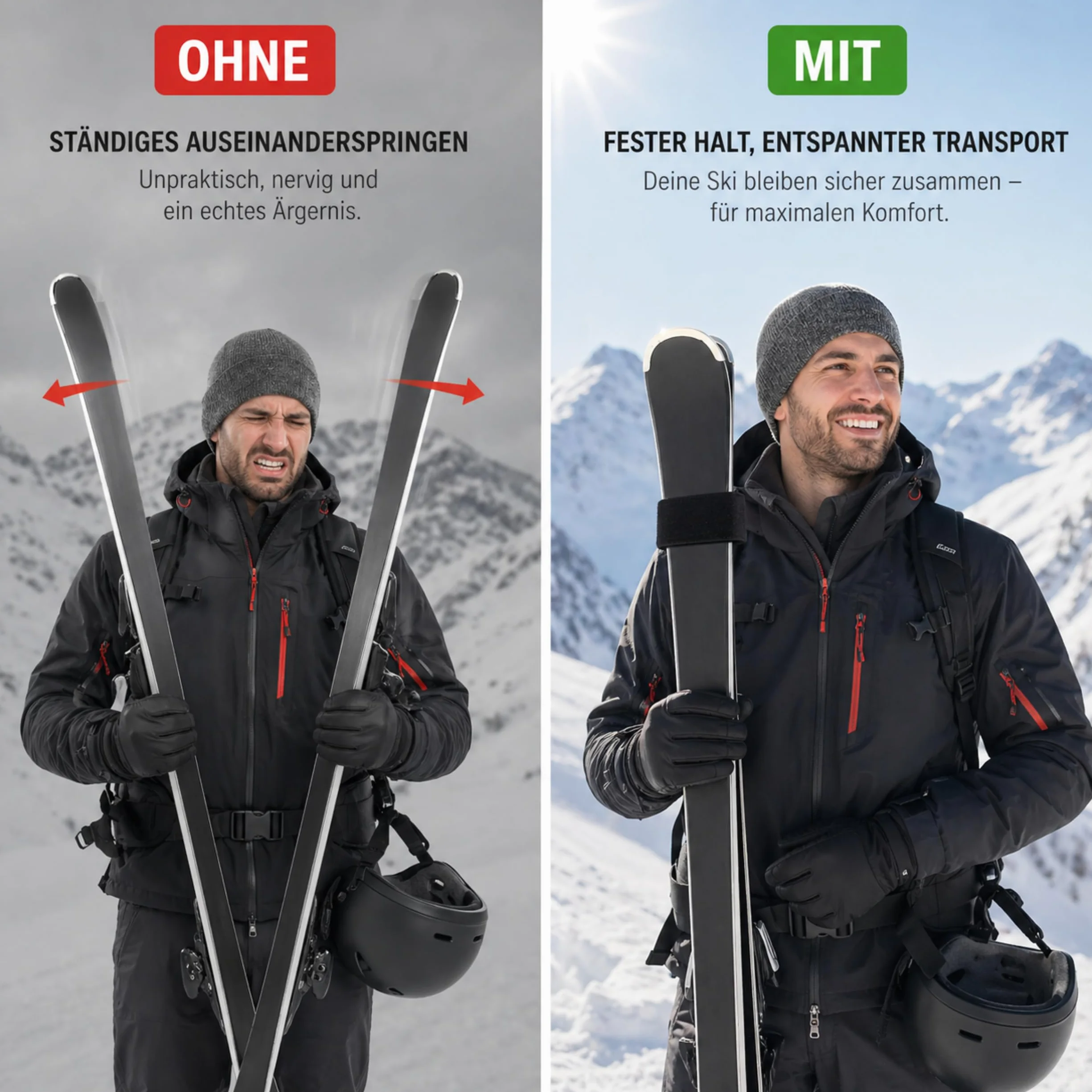 sunmondo 2 bandes de ski Connecteur protecteur noir