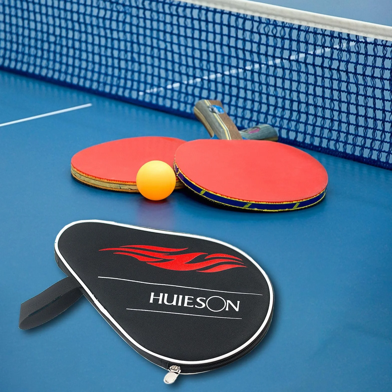 SULIUDAJI 1 Pièce Housse Raquette Ping Pong, Housse de Raquette avec Rangement balles, étanche à la poussière pour Raquettes de Ping-Pong