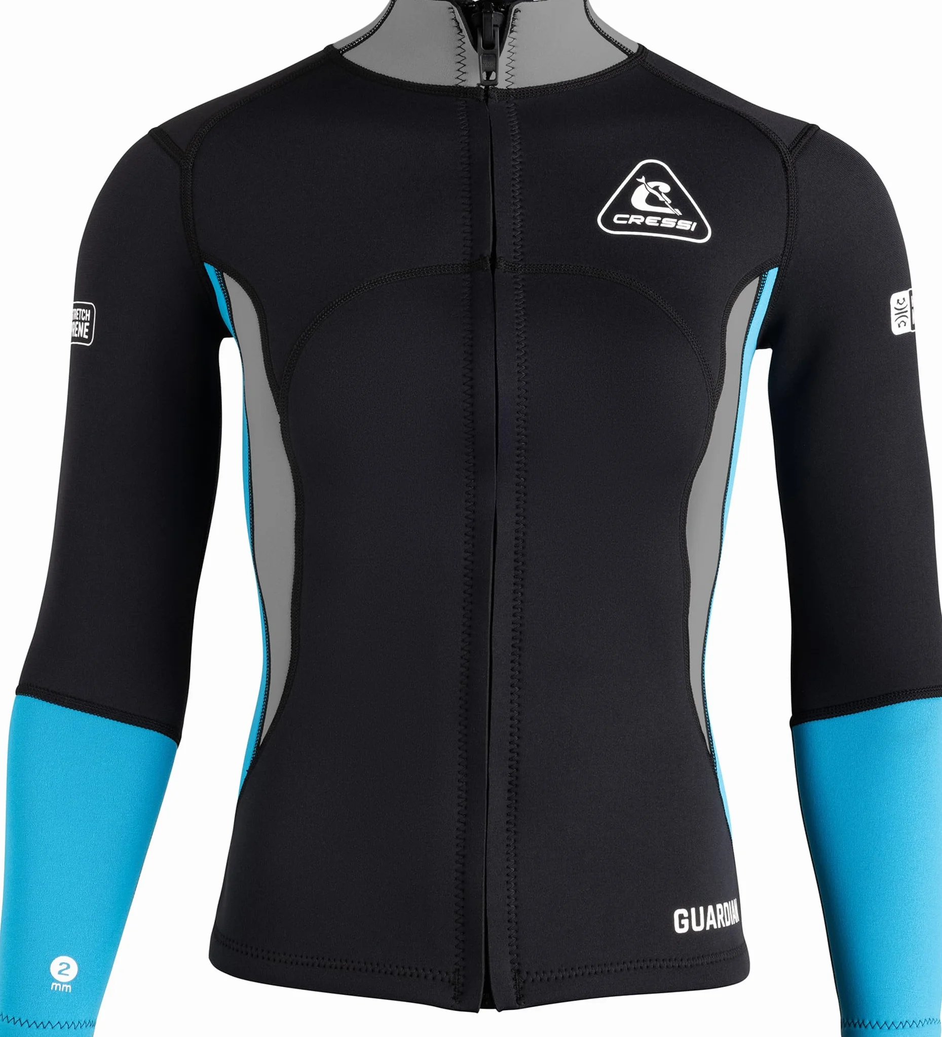 CRESSI Guardian Lady Veste Néoprène 2mm Natation Snorkelling Surf Sports Nautiques Noir Femmes