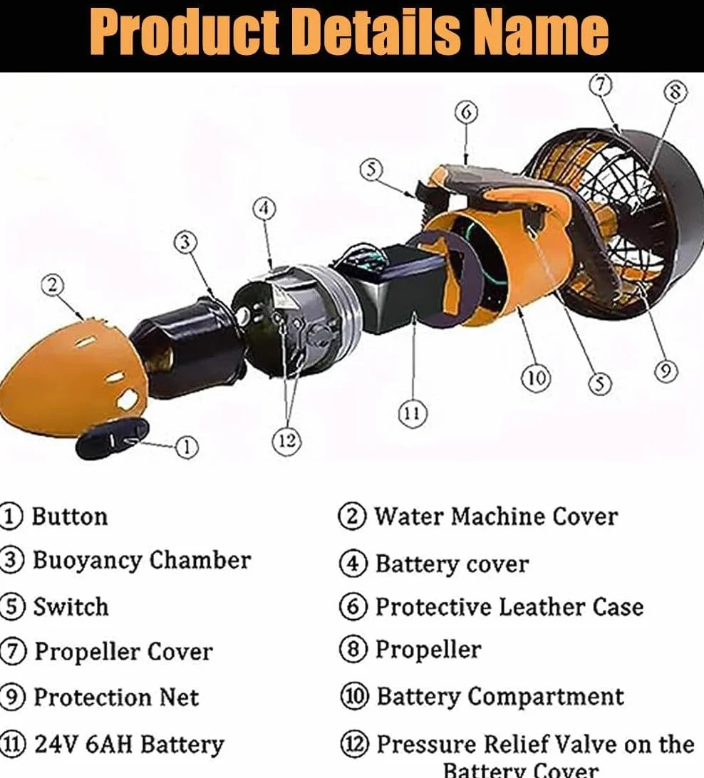 Propulseur sous-marin 500W Double Vitesse 15m plongée sous-marine Scooter