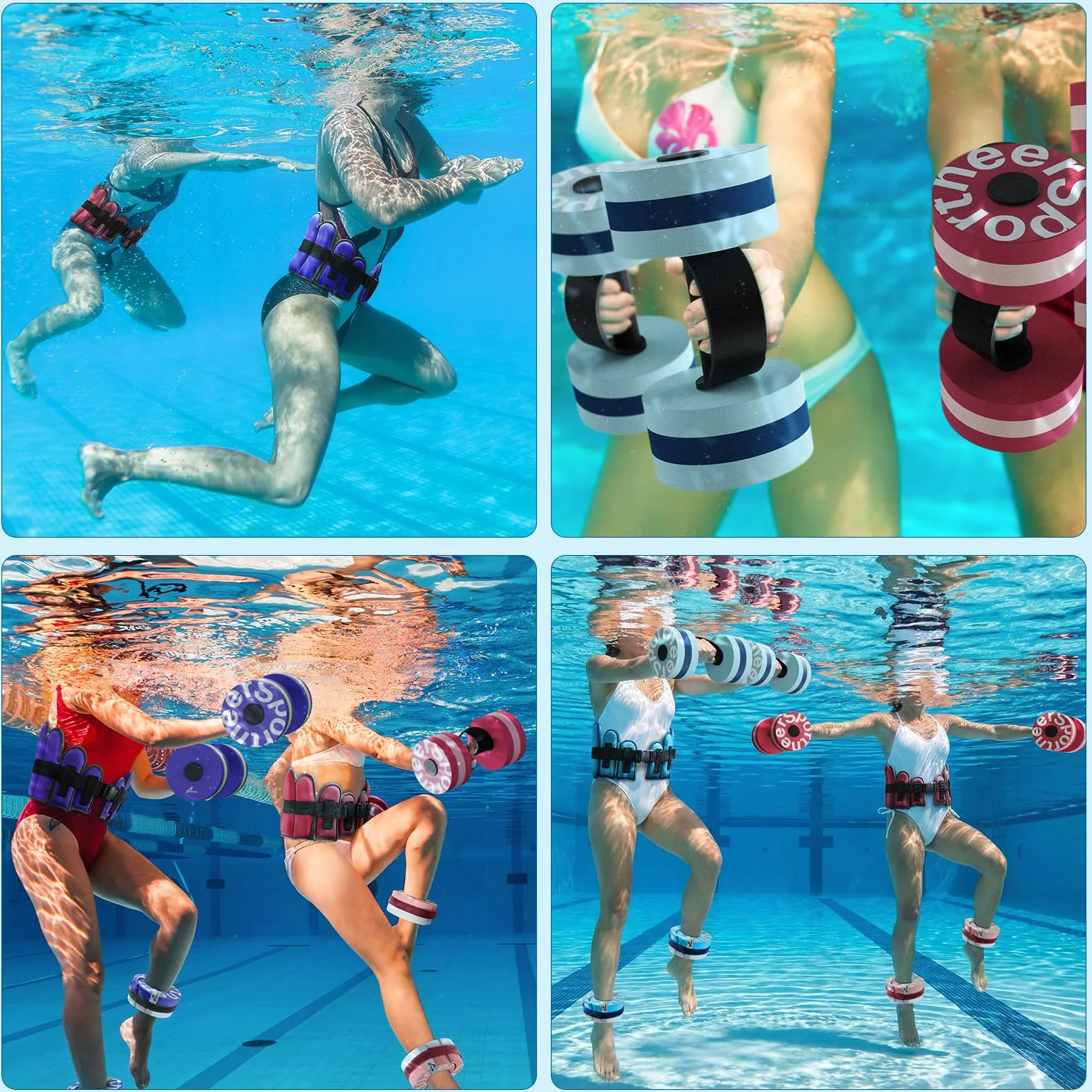 Sportneer Kit d'accessoires d'aquafitness 3 en 1 pour adultes et appareils de sports nautiques 2