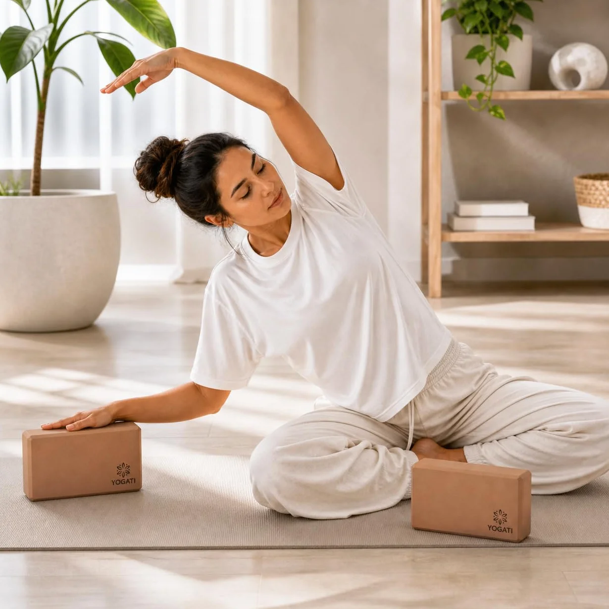 Blocs de Yoga en Mousse EVA lot de 2 Briques Dimensions 22 x 12 x 7.5 cm Antidérapant pour Pilates Fitness