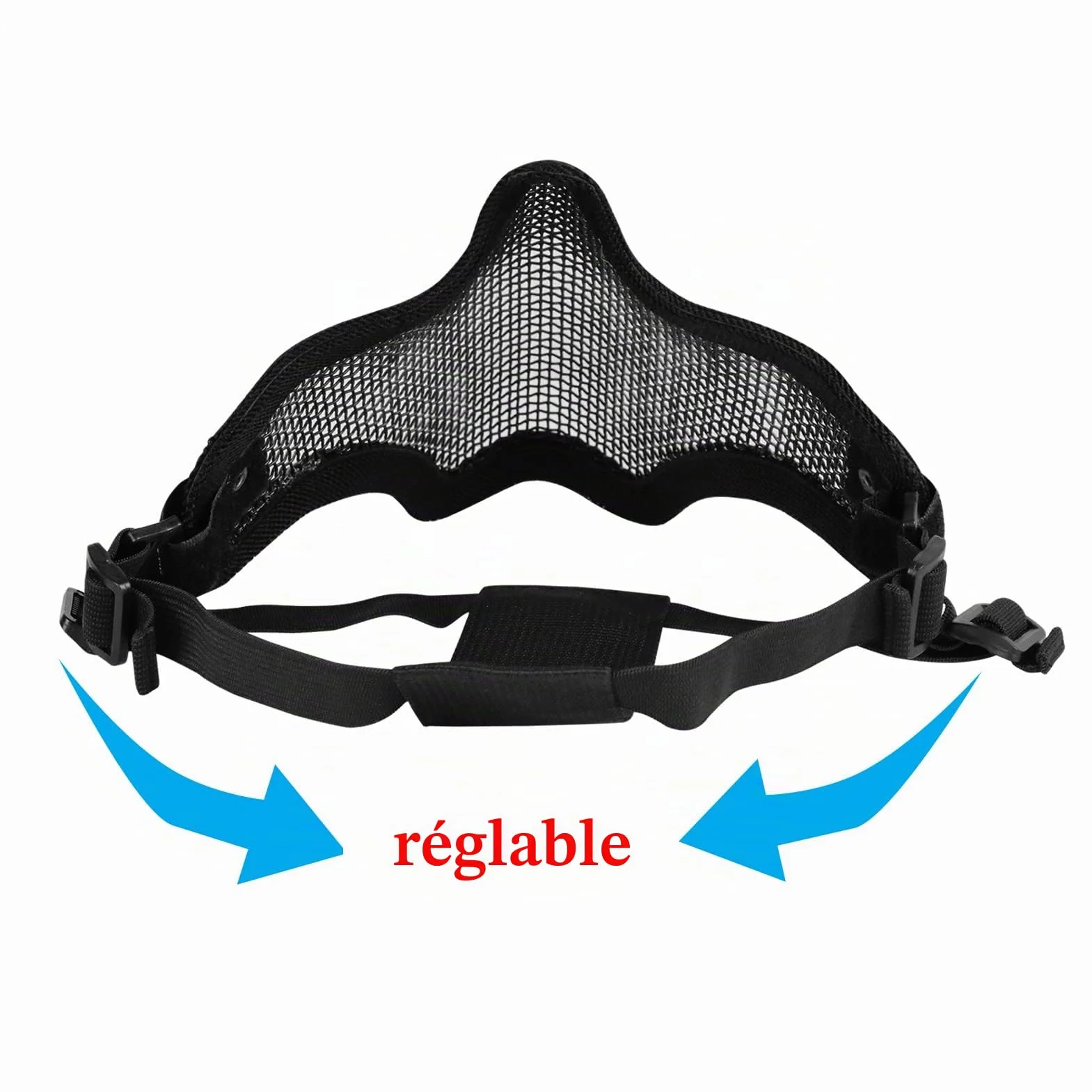Masque Airsoft Acier Plein avec Lunettes pour CS Paintball Tir
