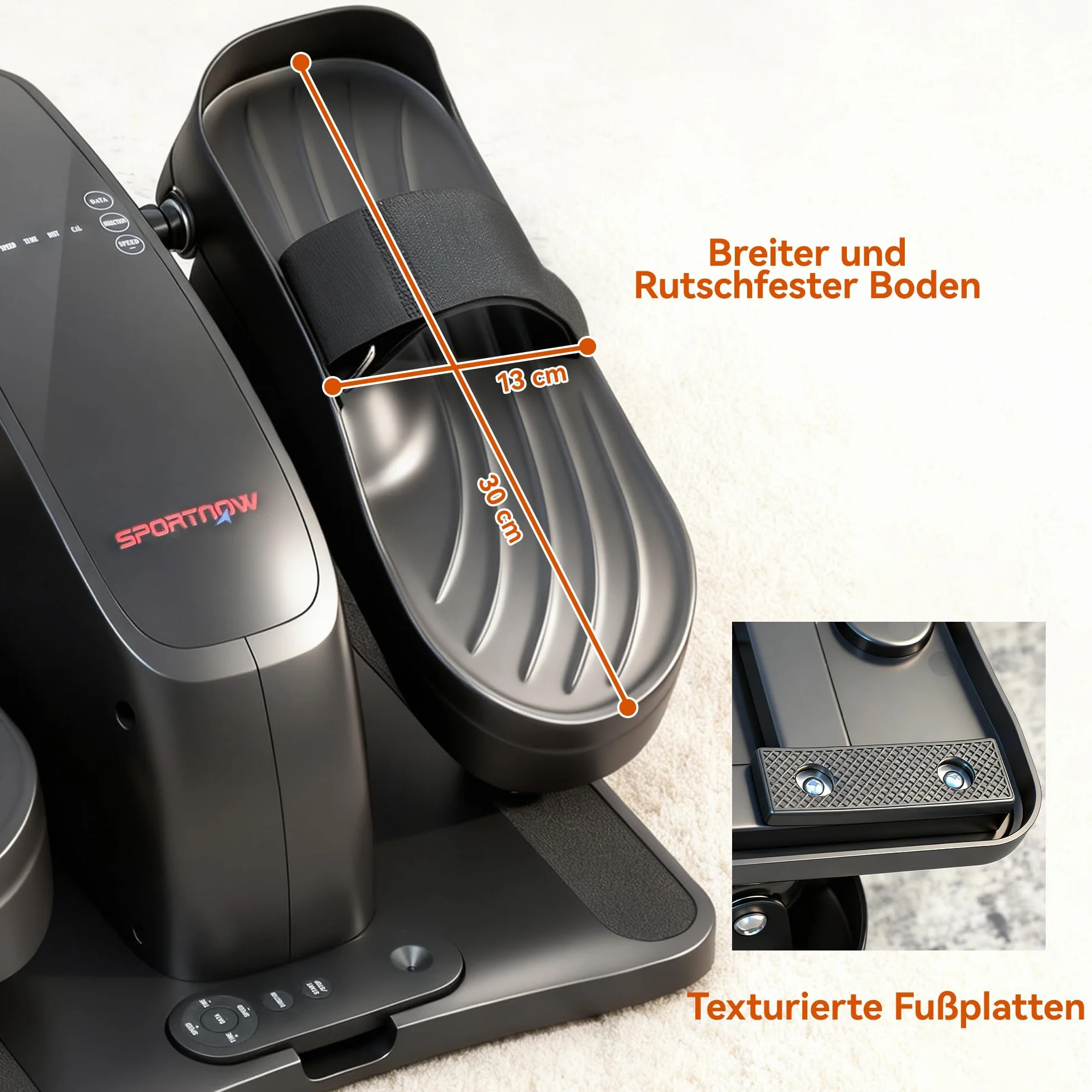 SPORTNOW Mini vélo elliptique électrique avec télécommande Écran LED 12 Vitesses Antidérapant Silencieux Portable