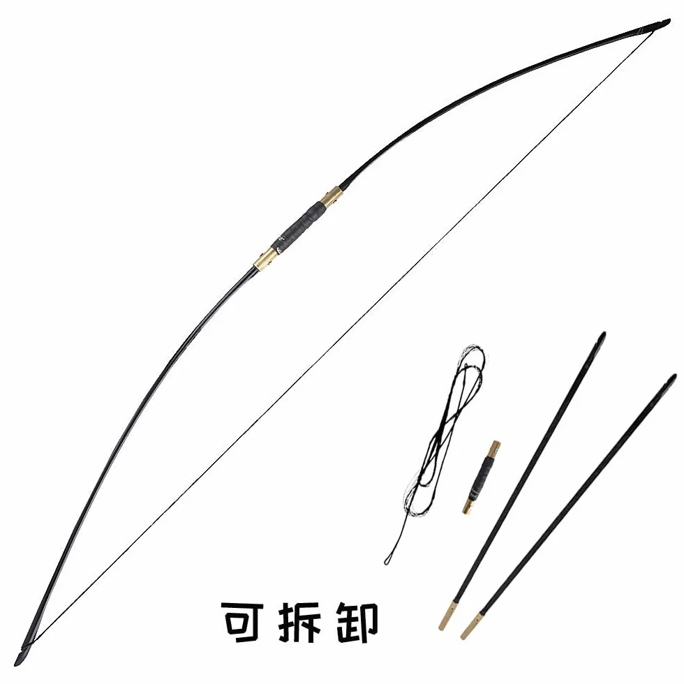 Tir à l'arc Traditionnel Arc Classique Longbow Takedown Mongolian Horsebow 25-40lbs