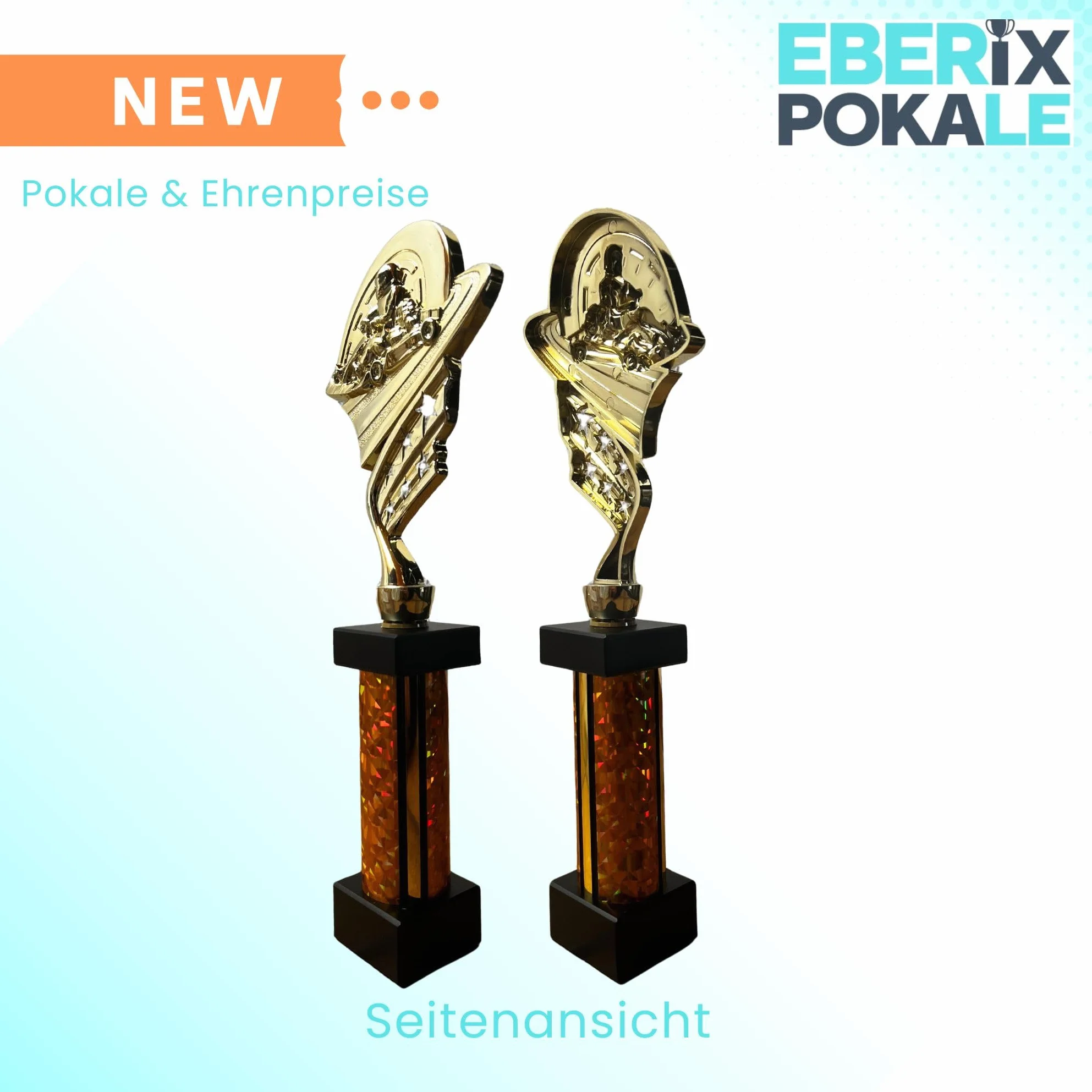 eberix Trophée de kart automobile avec gravure au choix – Trophée de kart Racing – Coupe de vainqueur pour les courses et les compétitions de sport automobile – Personnalisable