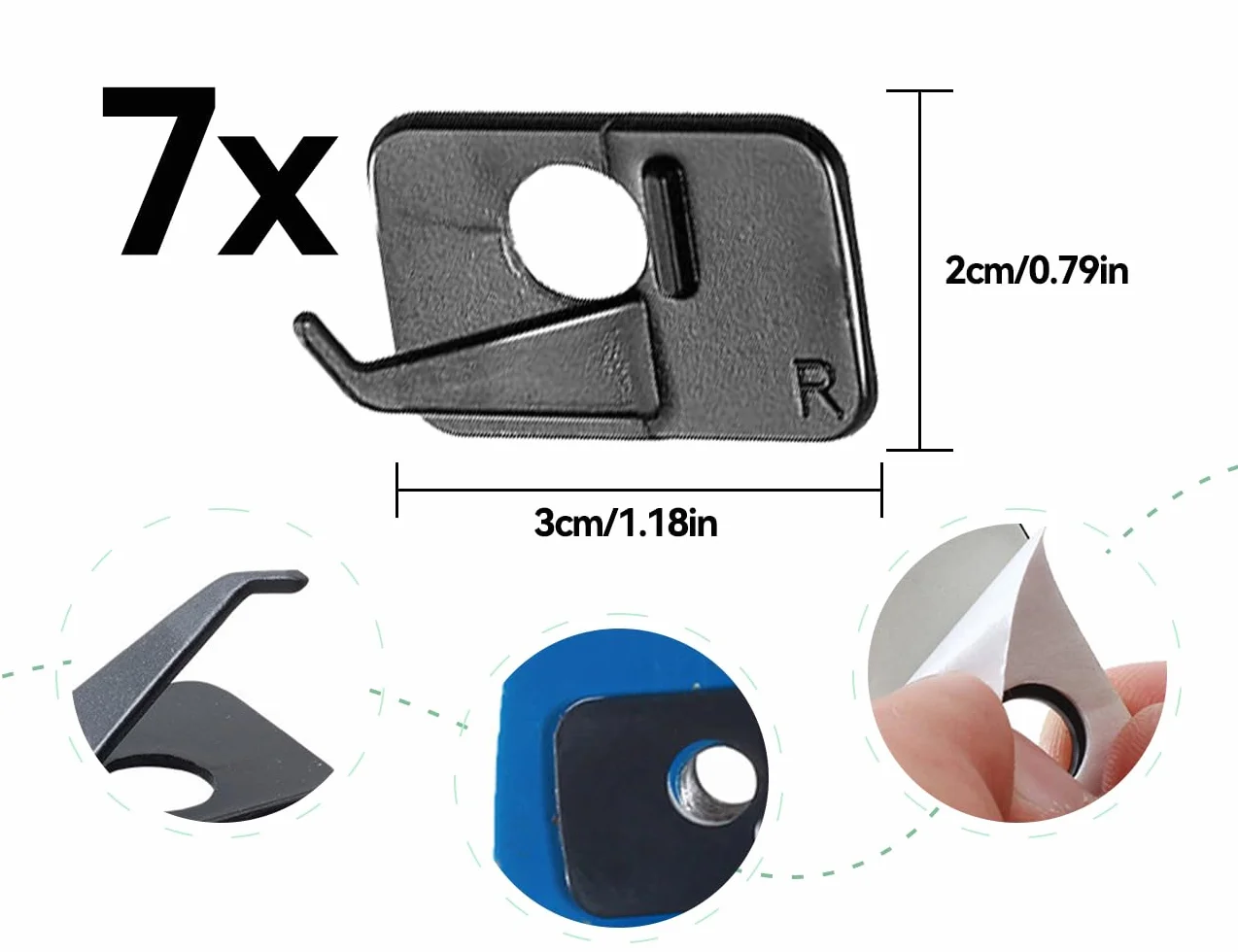 Repose-flèches pour Arc recourbé Lot de 7, Accessoires de Tir, Noir