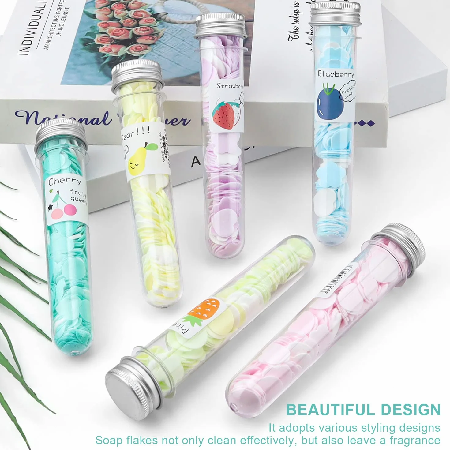 Savon en Papier Jetable JANDH 6 Pièces Portable avec Boîte de Rangement pour Camping Randonnée Voyages