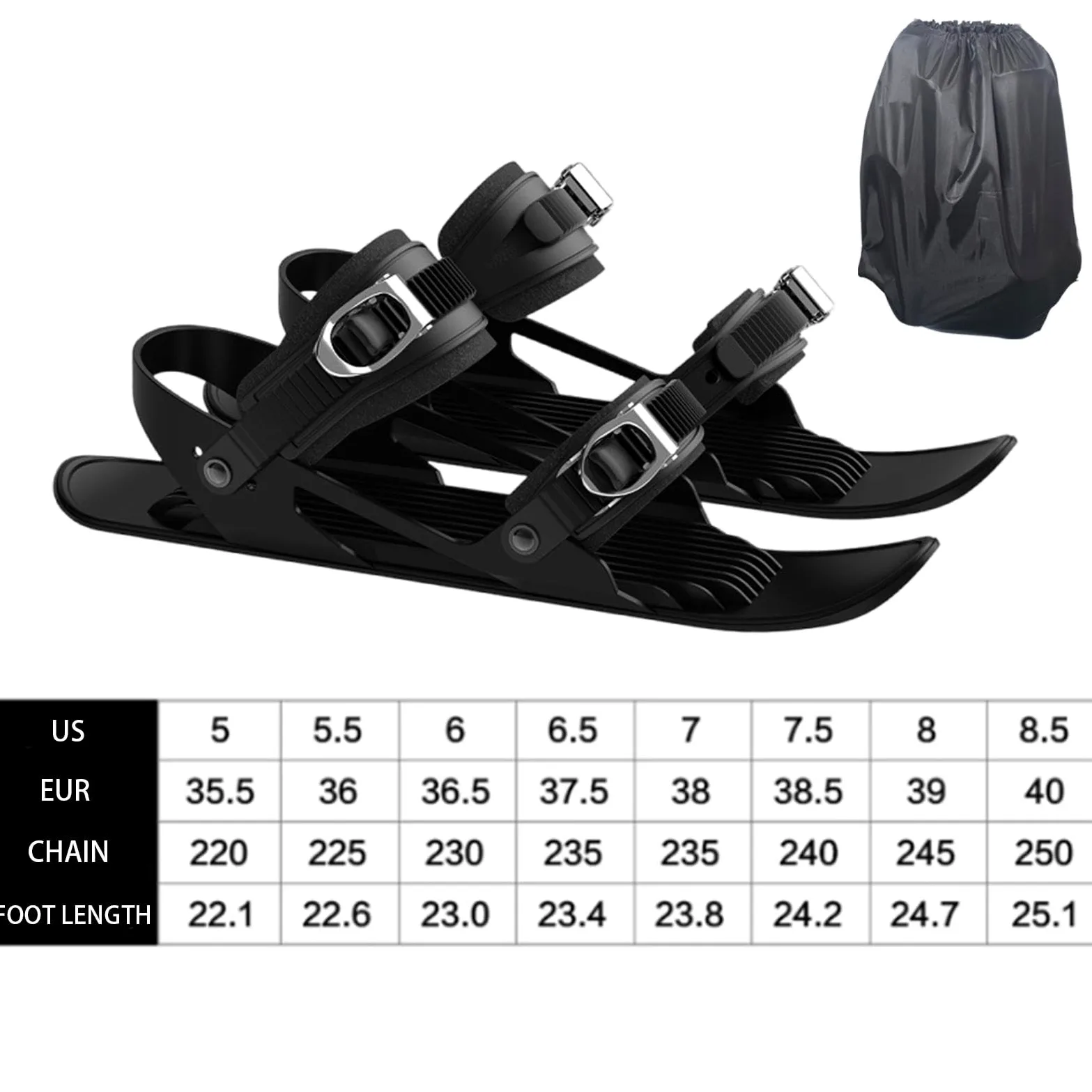 Raquettes à Neige pour Hommes, Patins à Neige | Planches à Skis Snowblades,Outils de Ski légers, Accessoire de Ski réglable, Patins à Neige antidérapants multifonctionnels pour Adultes et, Courses de