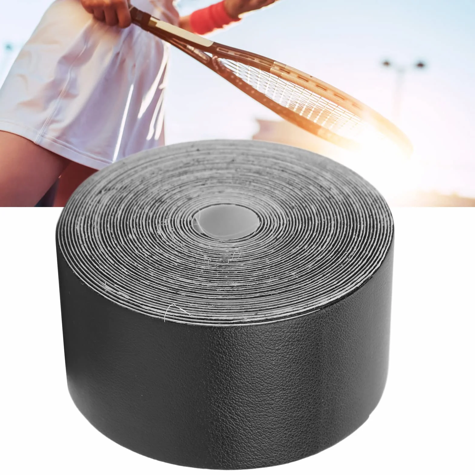 Qqmora Ruban de Protection de Tête de Raquette de Tennis, Résistant aux Rayures, Doux, Noir