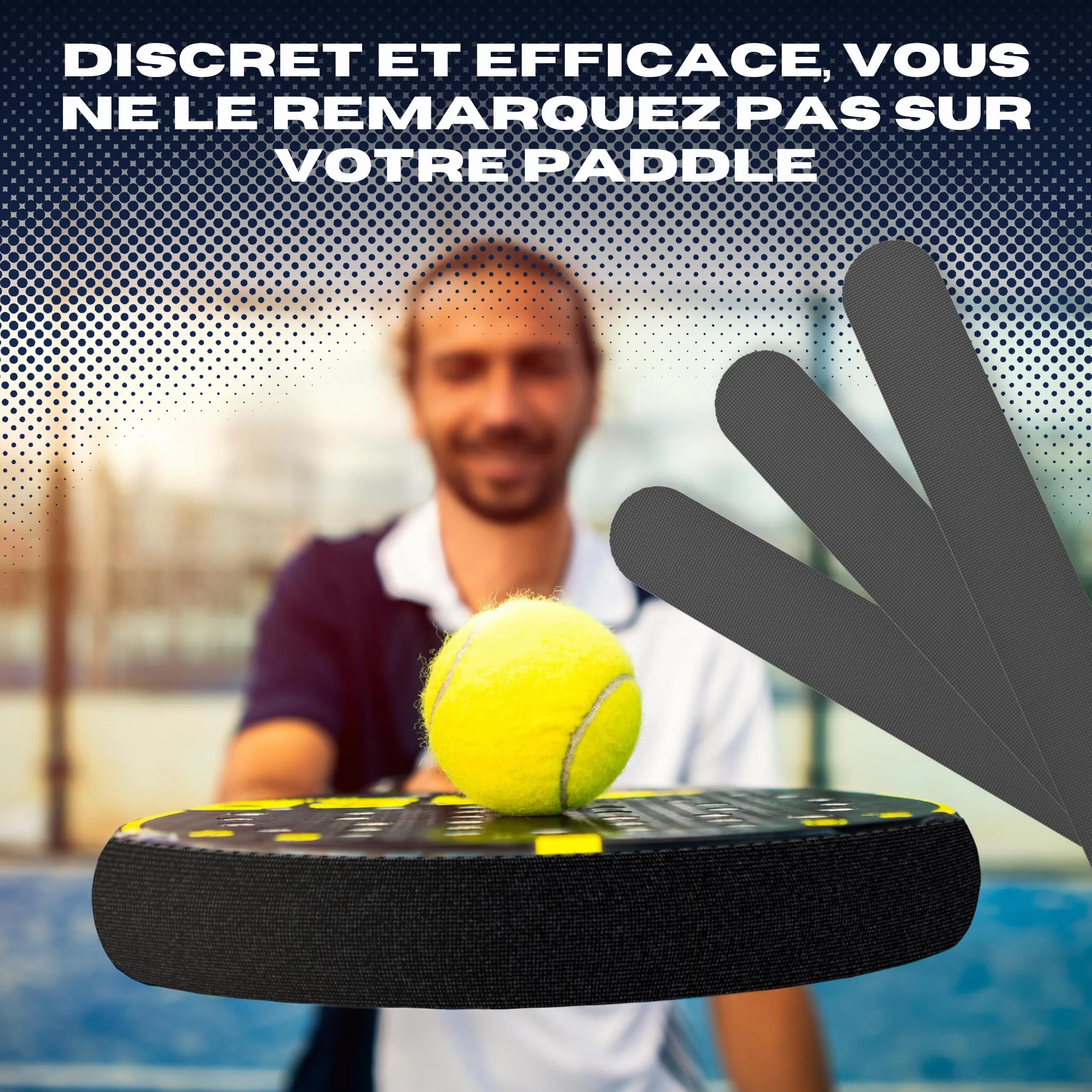 Protection Raquette Padel Noir Rugueux Silicone - Lot Multi-granulés
