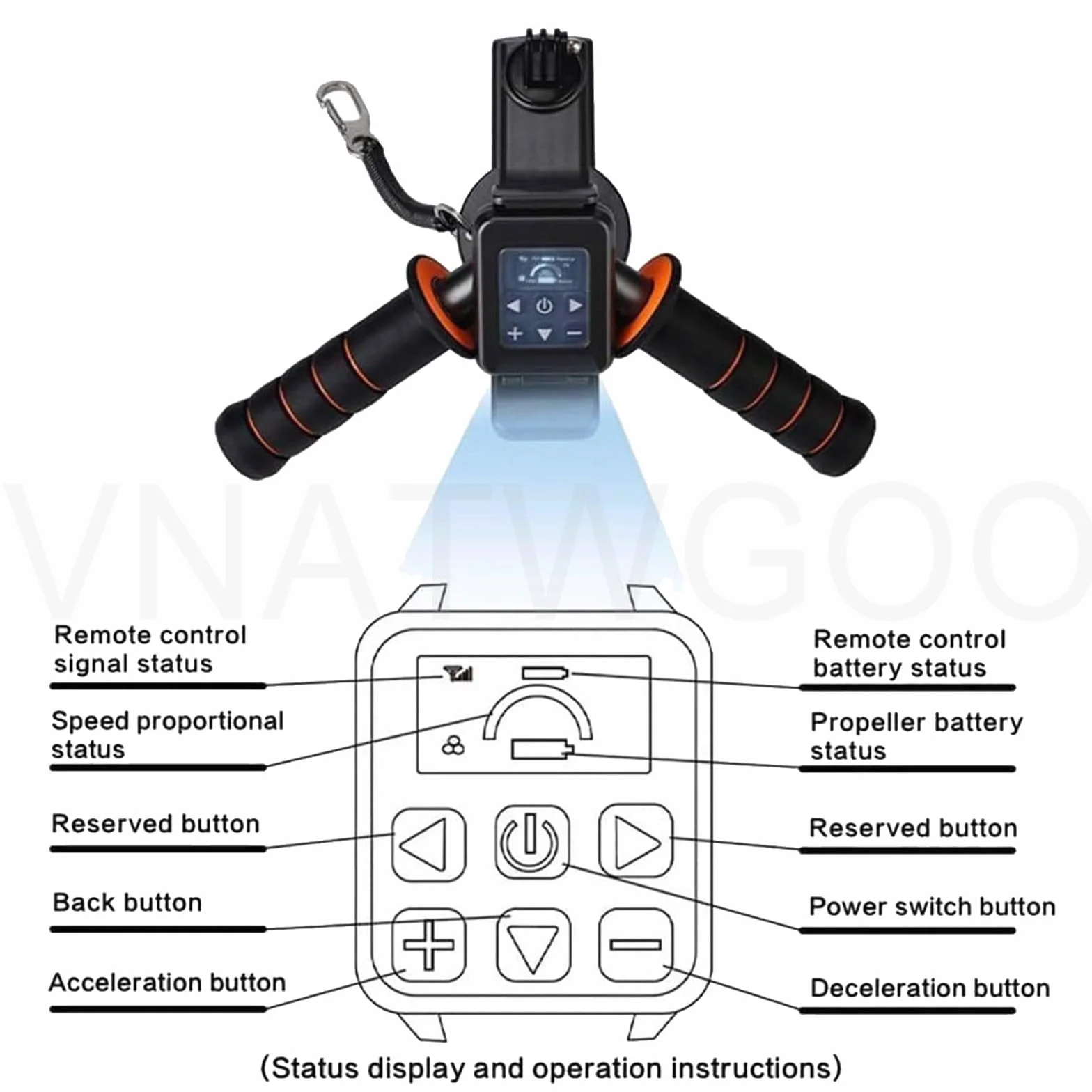 Scooter de Plongée sous-Marin Moteur sans Balais 500W 16000mAh