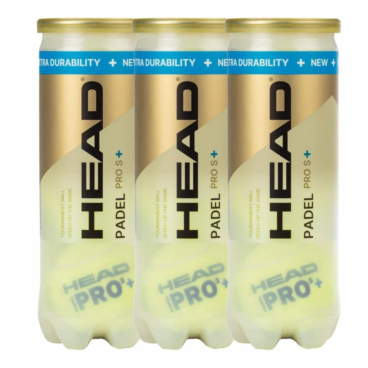 Lot de 3 tubes de balles de Padel Head Pro S | 9 balles | Balles de Padel Professionnelles Compétition Haute Durabilité