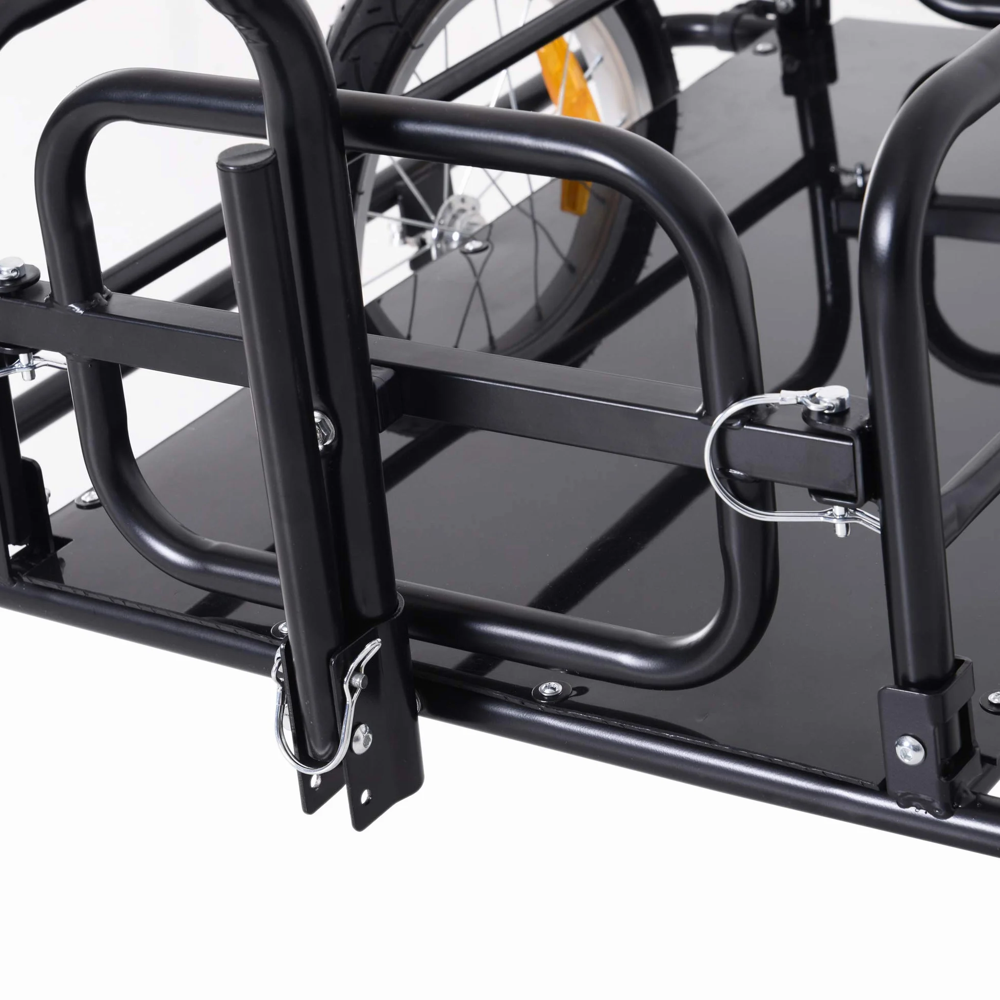 Remorque vélo pliable barre d'attelage universelle acier noir