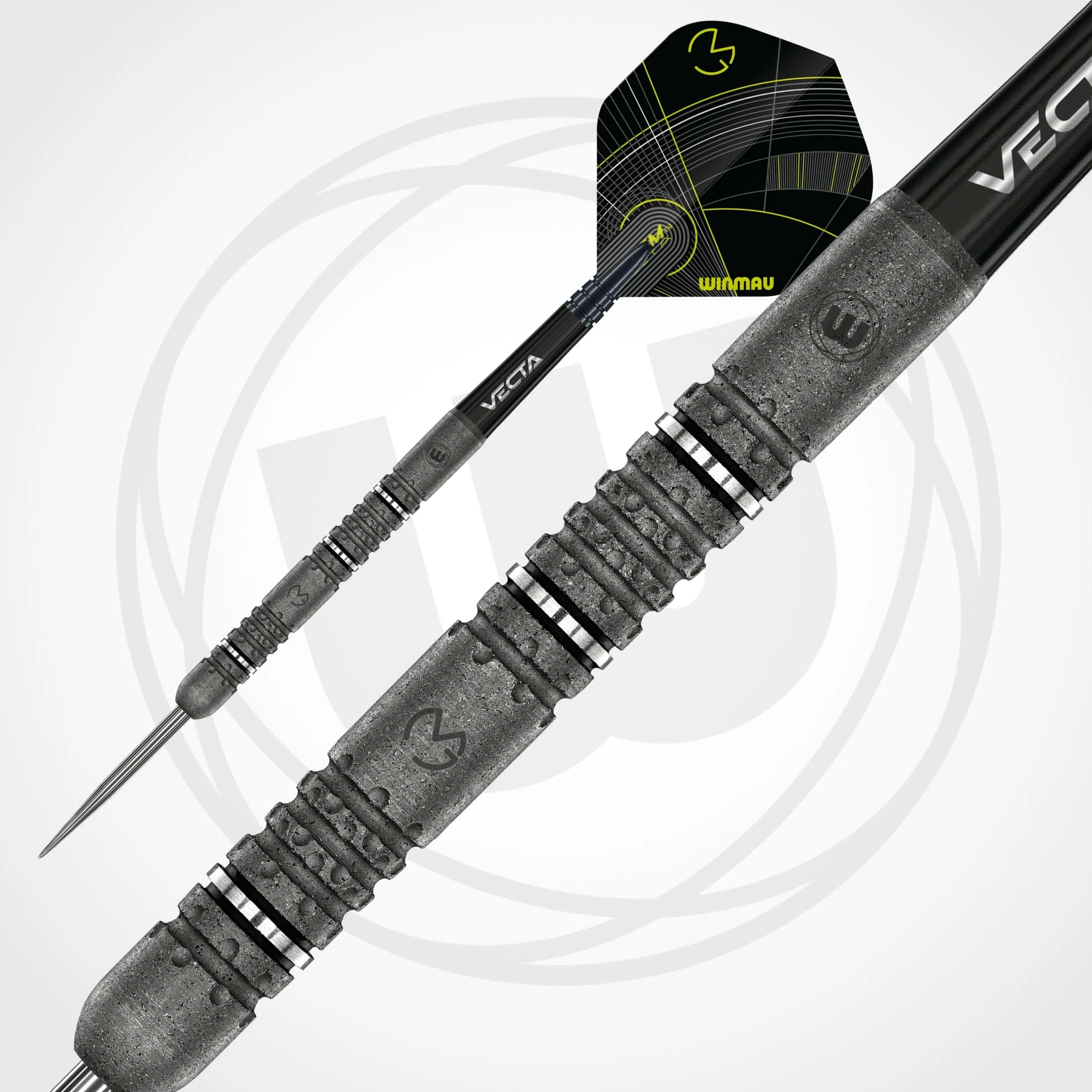 WINMAU Michael Van Gerwen MvG Signature Edition – 90 % tungstène – Kit de fléchettes professionnel avec ailettes et tiges – Disponible en pointe souple 18 g et pointe en acier 22 g, 23 g et 24 g