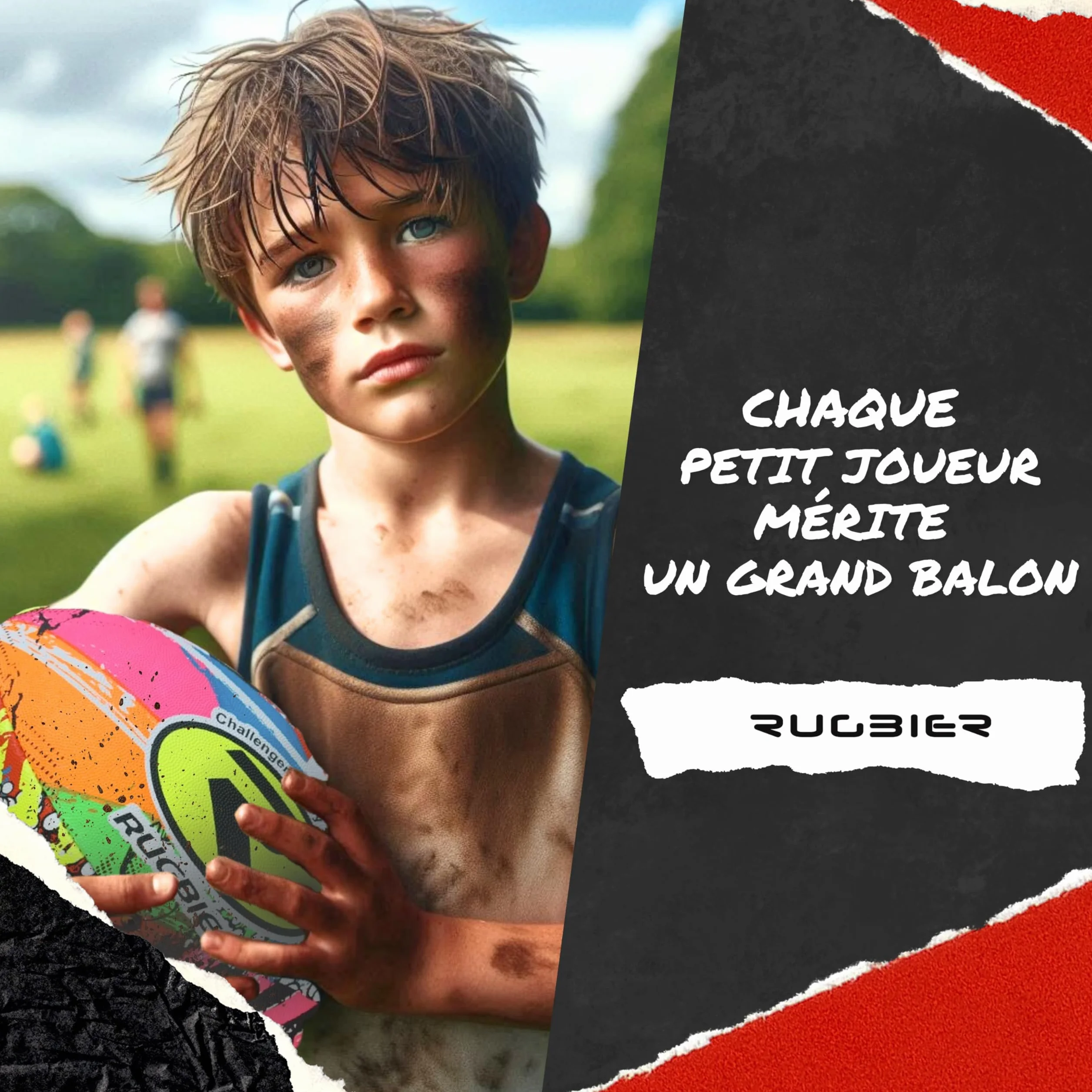 Ballon de Rugby Enfants T3 – Ballon École Initiation Entraînement Design Exclusif
