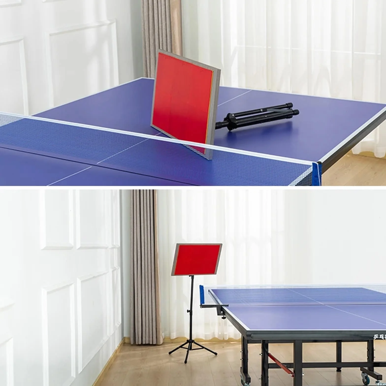 Table d'exercice de ping-Pong Portable, Planche de Rebond, Auto-Apprentissage Unique, améliore Le Service, équipement de Machine à Ressort de ping-Pong Table de ping-Pong(Red 1)