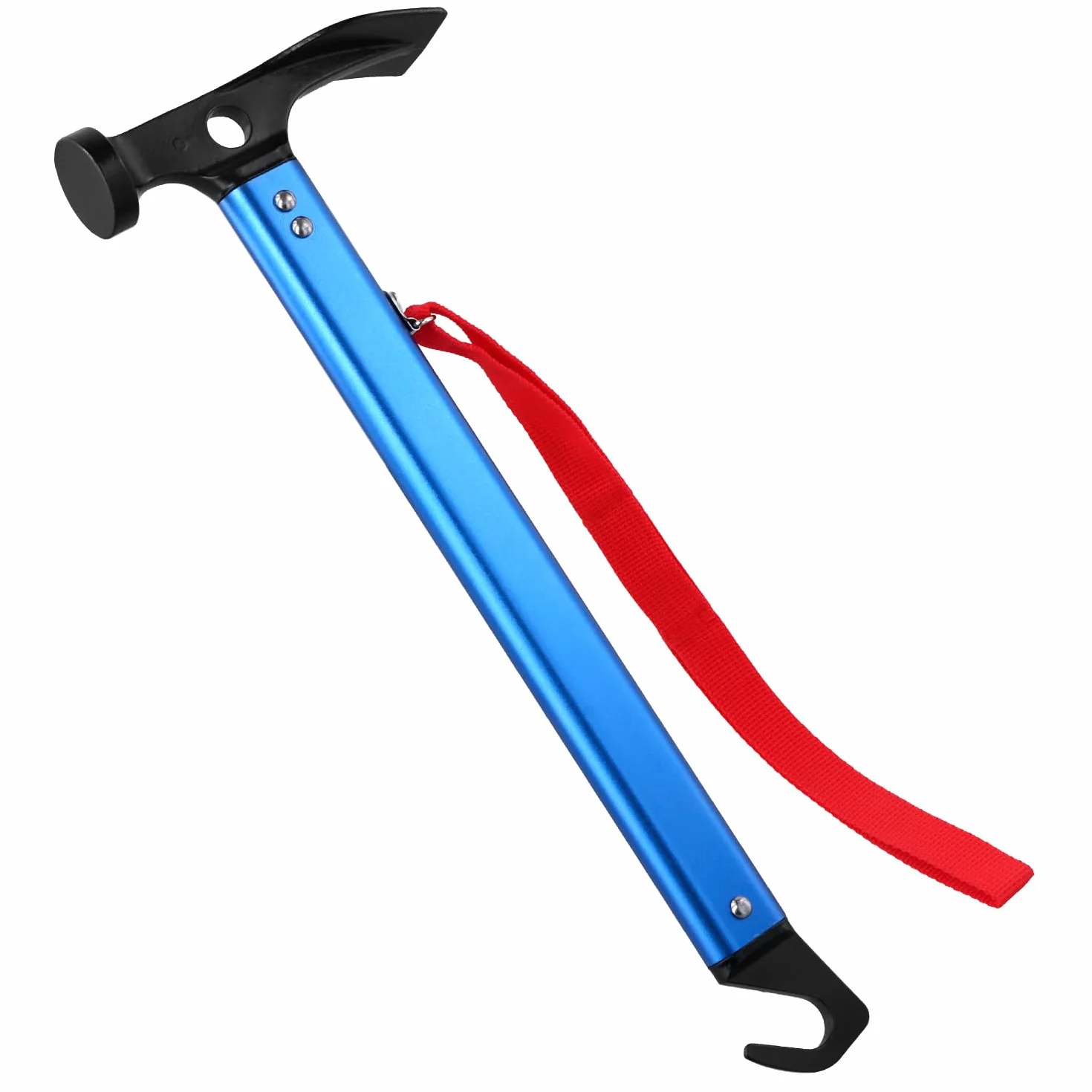 Marteau de Camping QWORK 30.5 cm, Maillet Extérieur en Aluminium avec Extracteur de Piquets