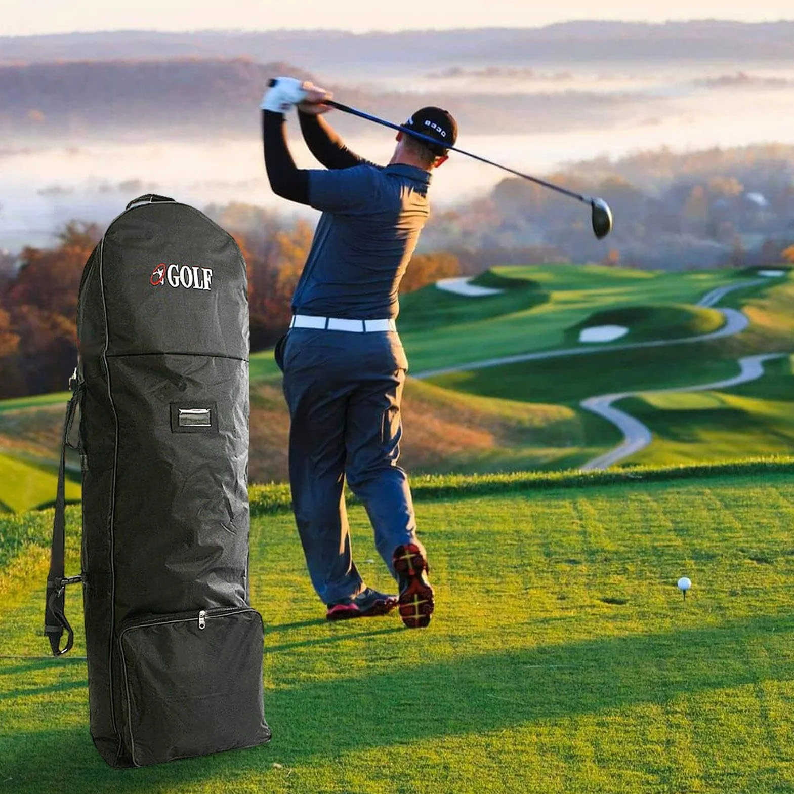 Sac de Golf pour Voyage avec Roues, Bandoulière Réglable